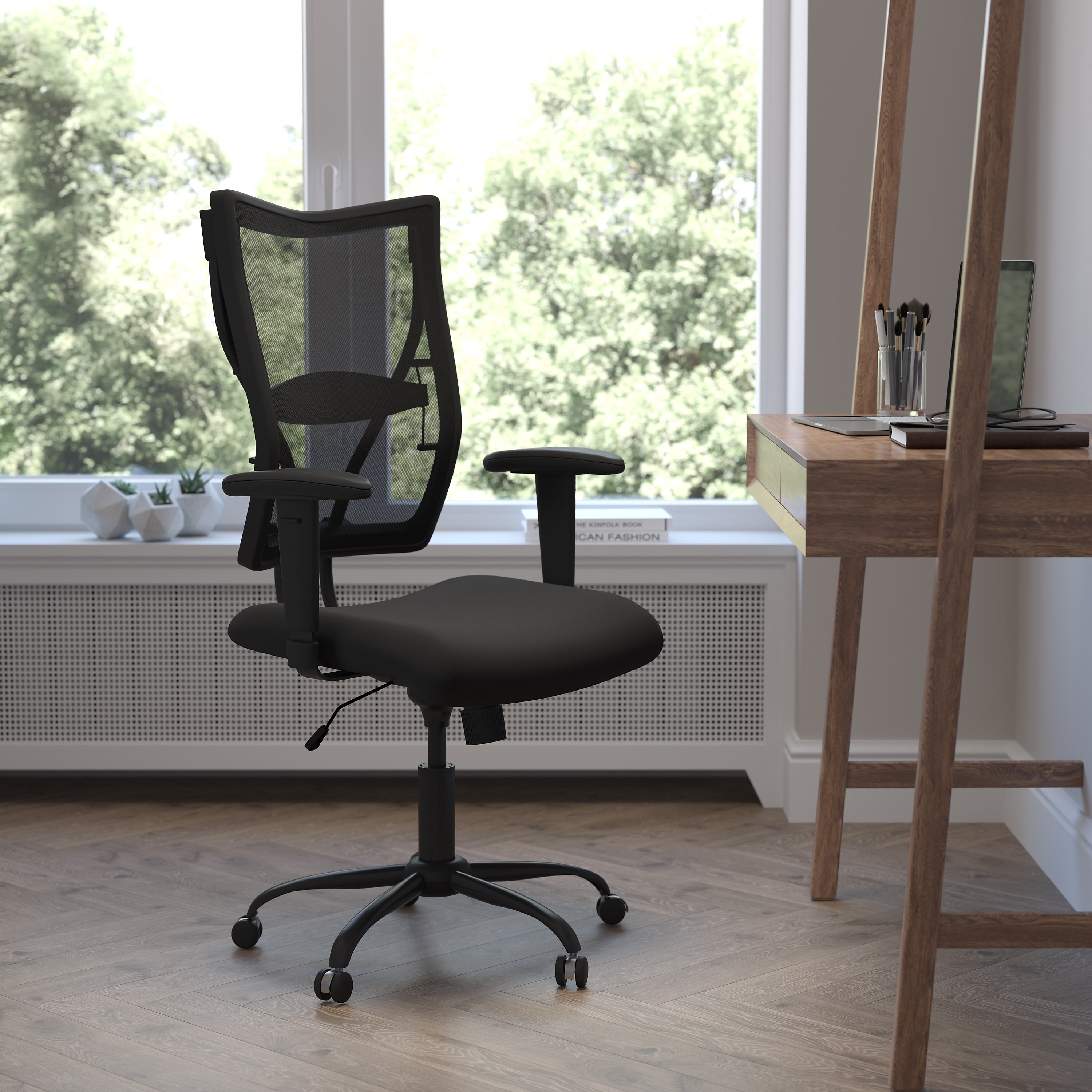 Flash Furniture HERCULES Series Ergonomic Mesh Swivel Big & Tall Executive Office Chair, Black