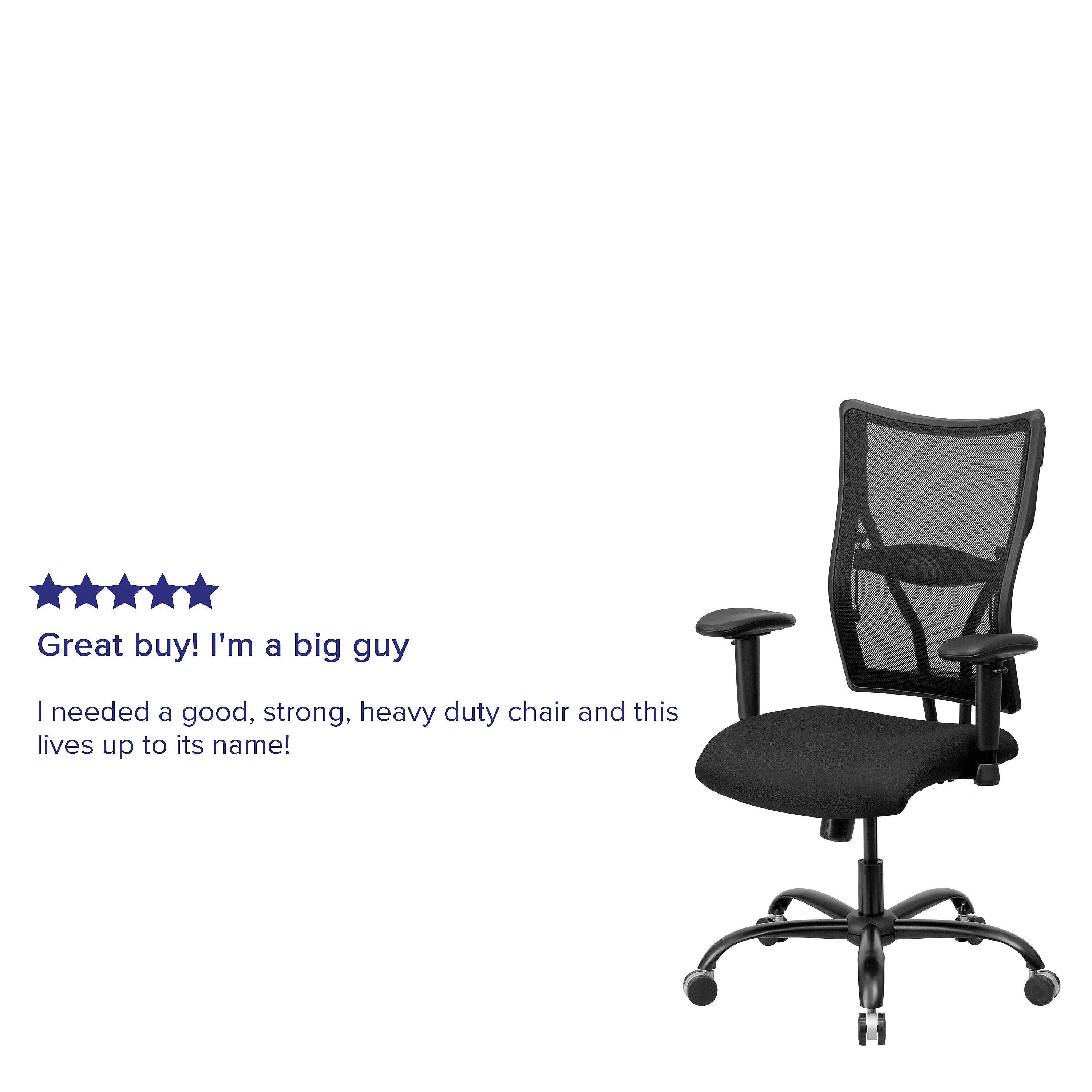 Flash Furniture HERCULES Series Ergonomic Mesh Swivel Big & Tall Executive Office Chair, Black