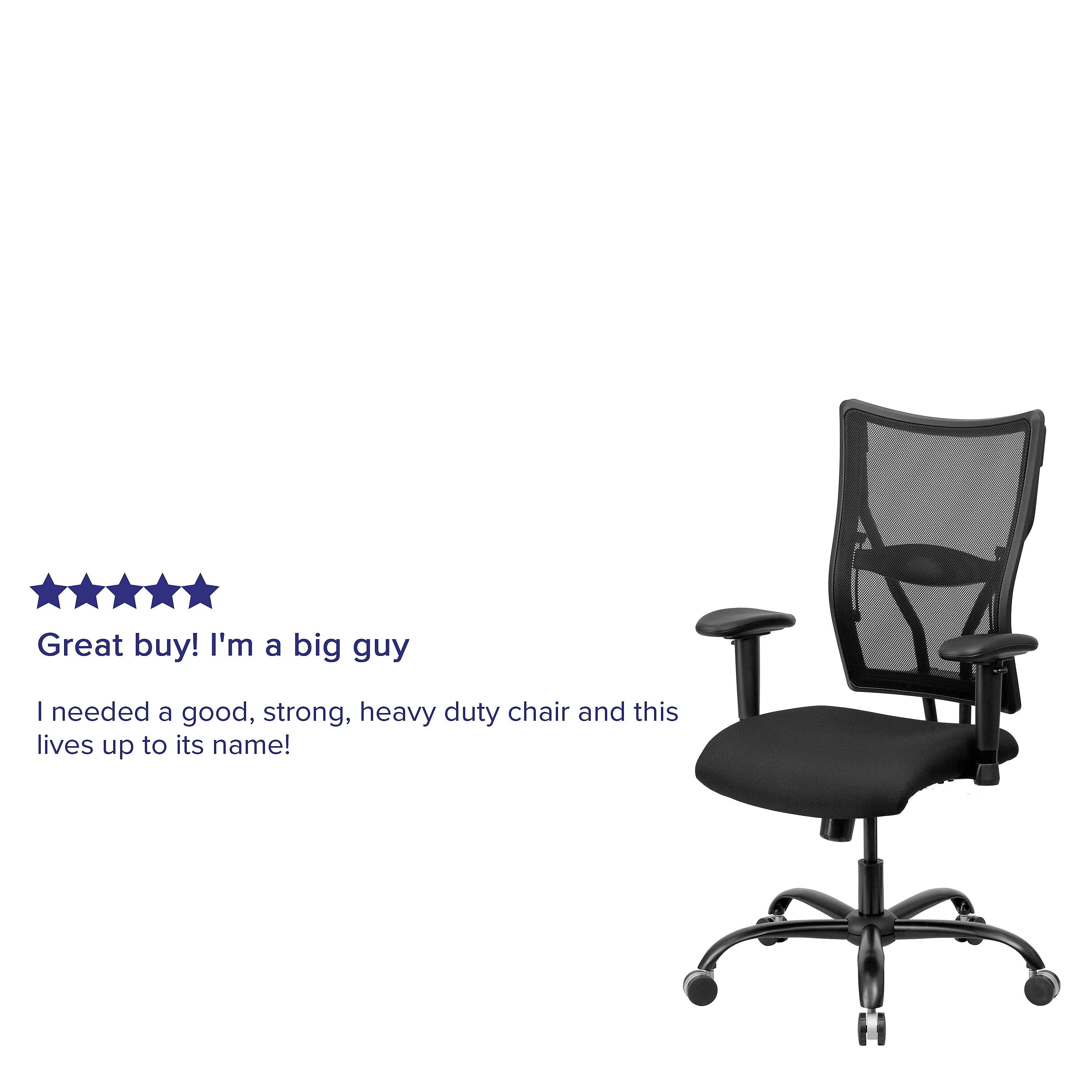 Flash Furniture HERCULES Series Ergonomic Mesh Swivel Big & Tall Executive Office Chair, Black