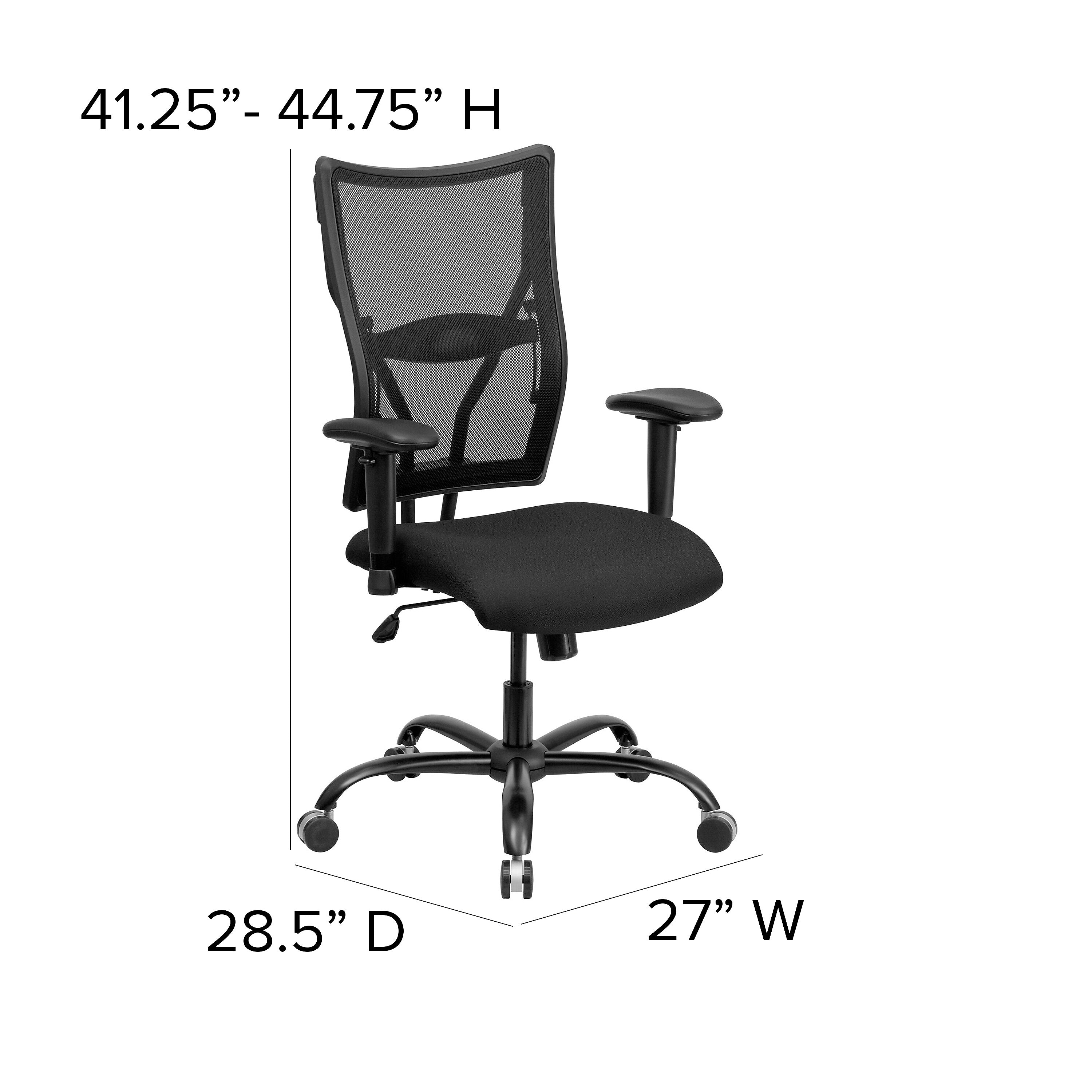 Flash Furniture HERCULES Series Ergonomic Mesh Swivel Big & Tall Executive Office Chair, Black