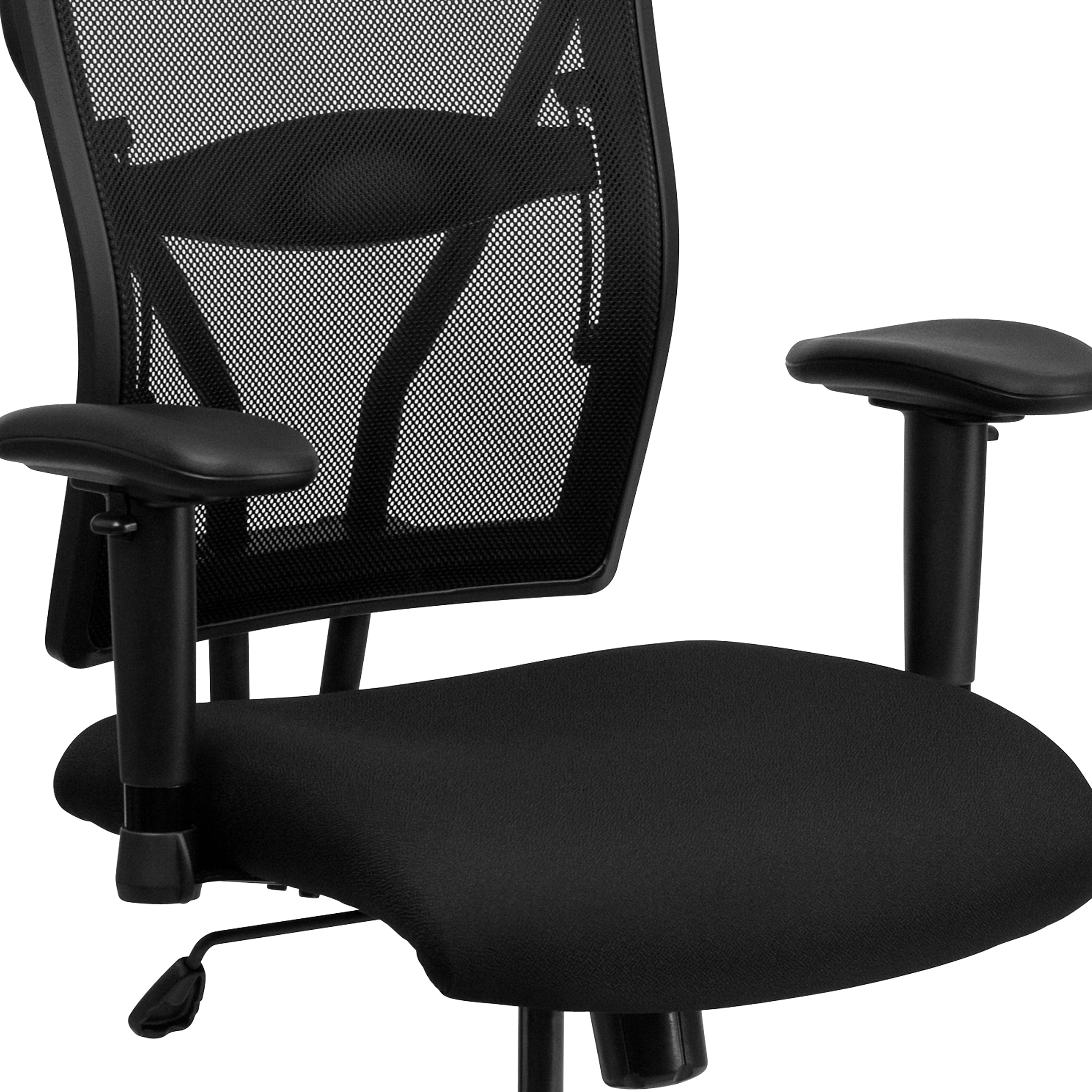 Flash Furniture HERCULES Series Ergonomic Mesh Swivel Big & Tall Executive Office Chair, Black