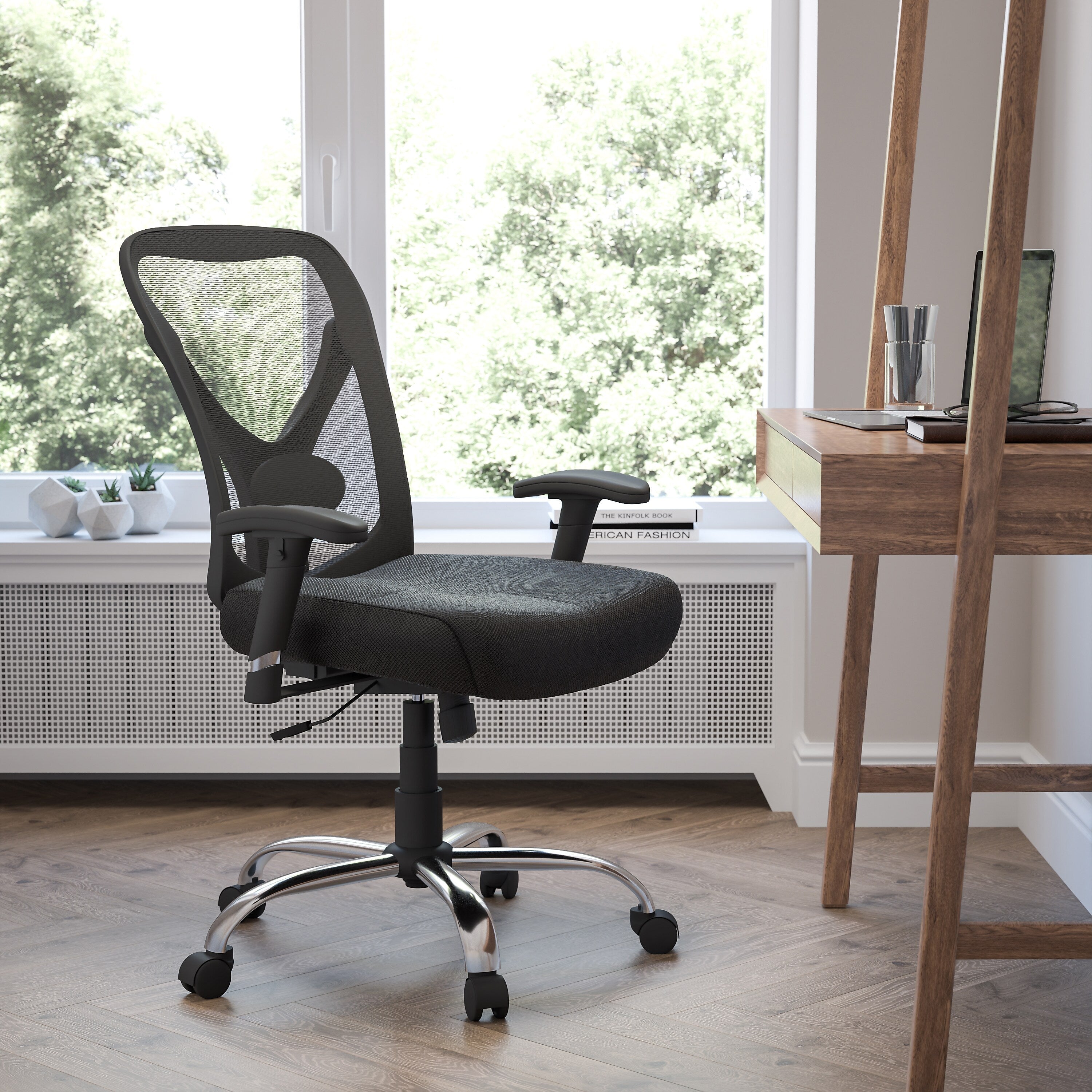Flash Furniture HERCULES Series Ergonomic Mesh Swivel Big & Tall Office Chair, Black