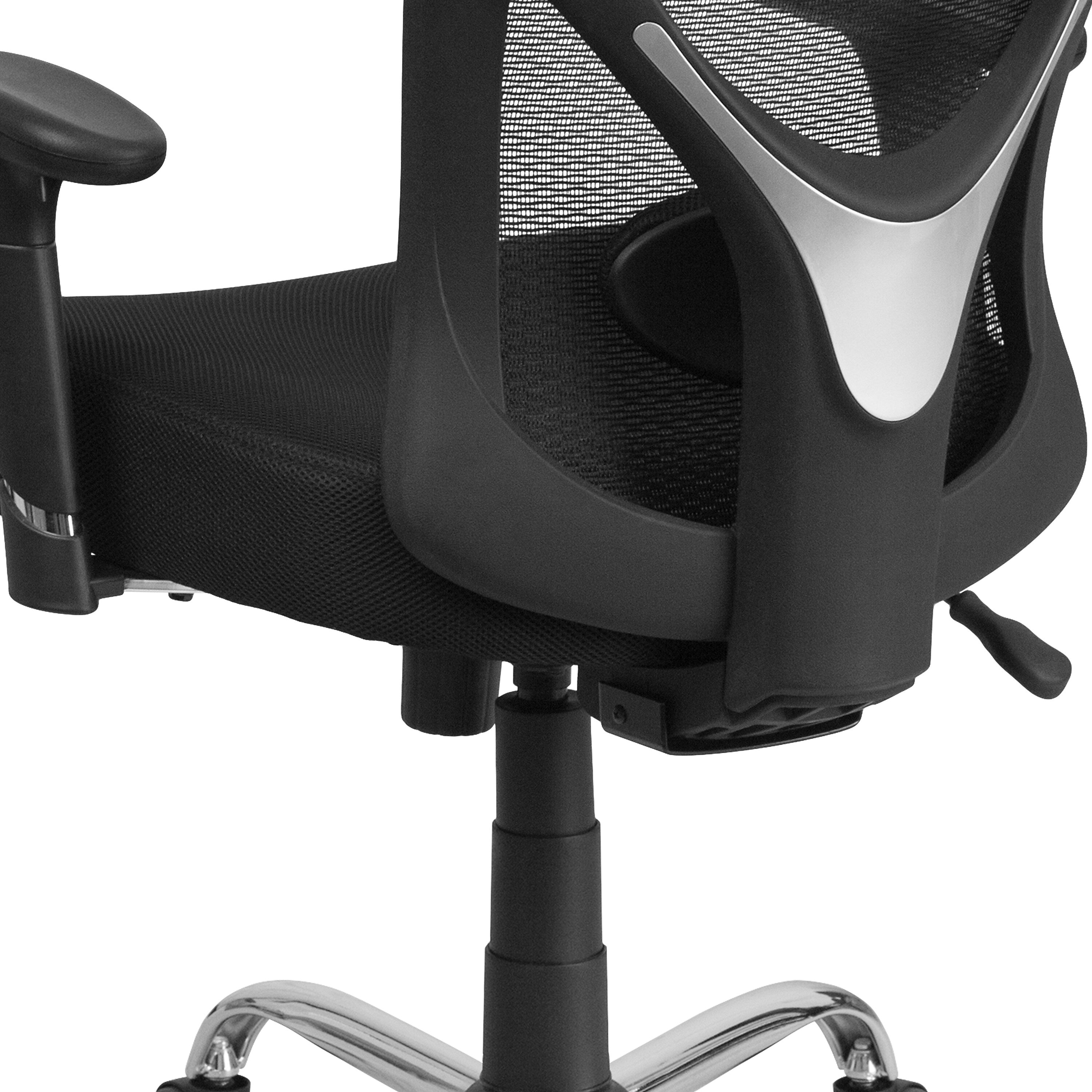 Flash Furniture HERCULES Series Ergonomic Mesh Swivel Big & Tall Office Chair, Black