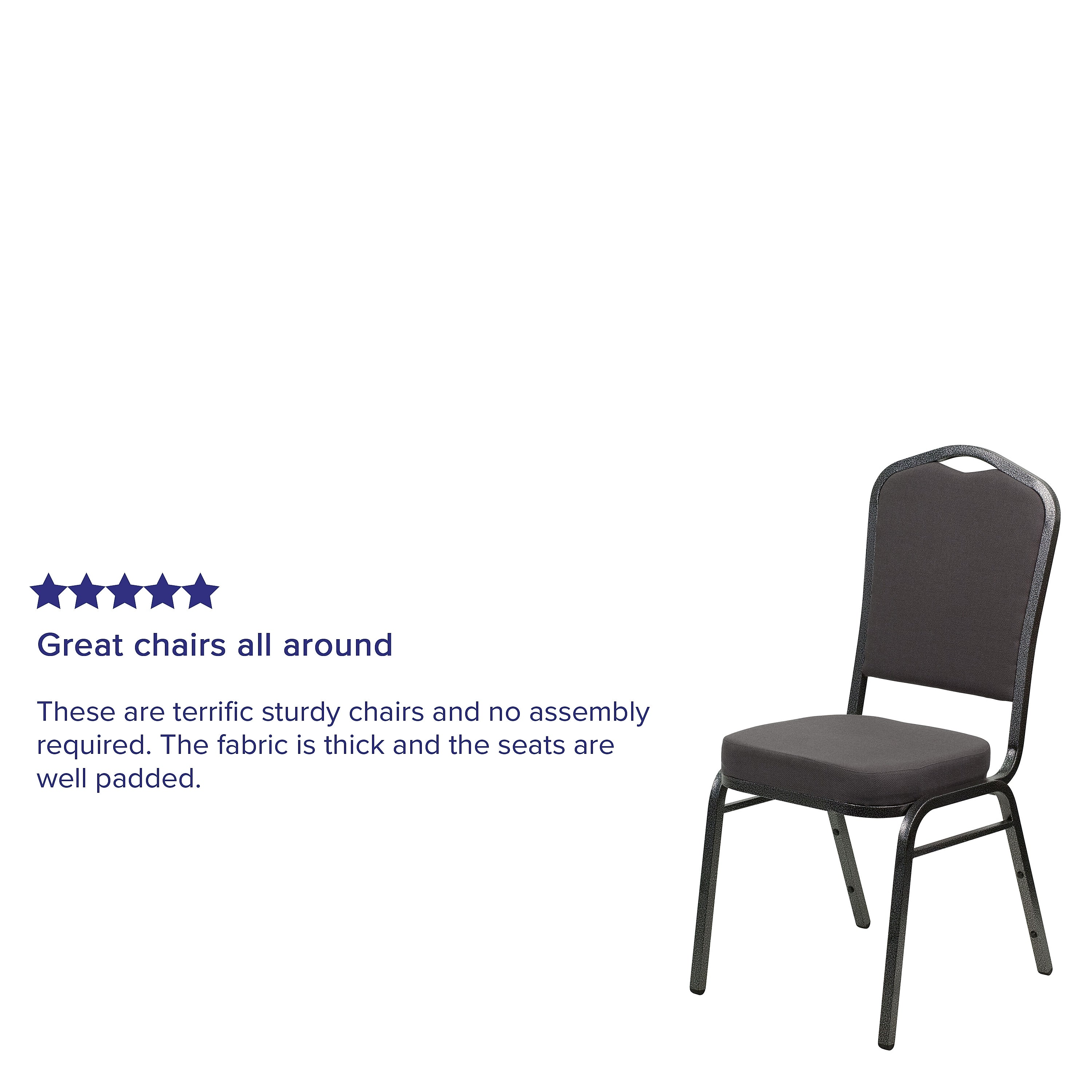 Flash Furniture HERCULES Series Fabric Banquet Stacking Chair, Gray/Silver Vein Frame, 4 Pack