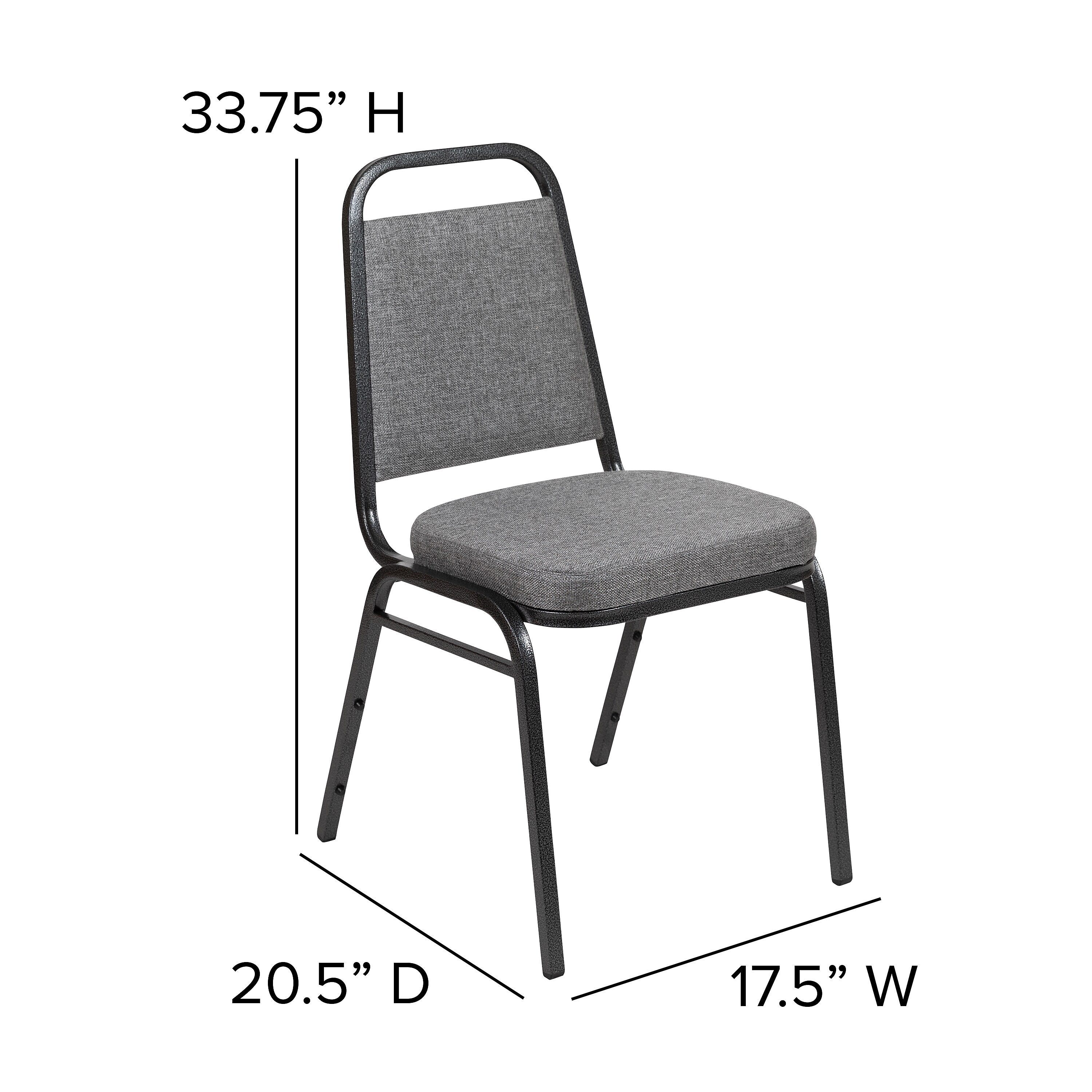 Flash Furniture HERCULES Series Fabric Banquet Stacking Chair, Gray/Silver Vein Frame, 4 Pack