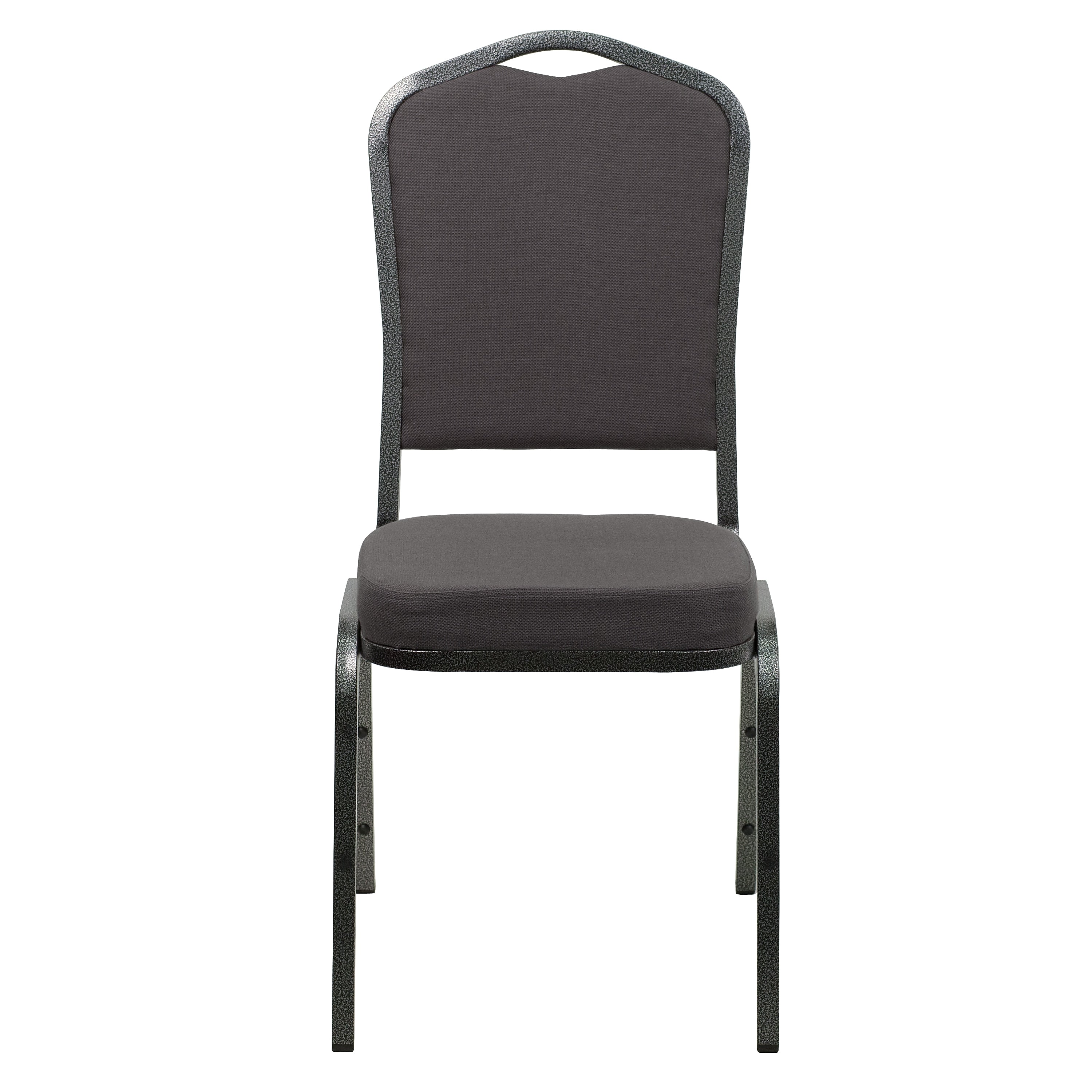 Flash Furniture HERCULES Series Fabric Banquet Stacking Chair, Gray/Silver Vein Frame, 4 Pack