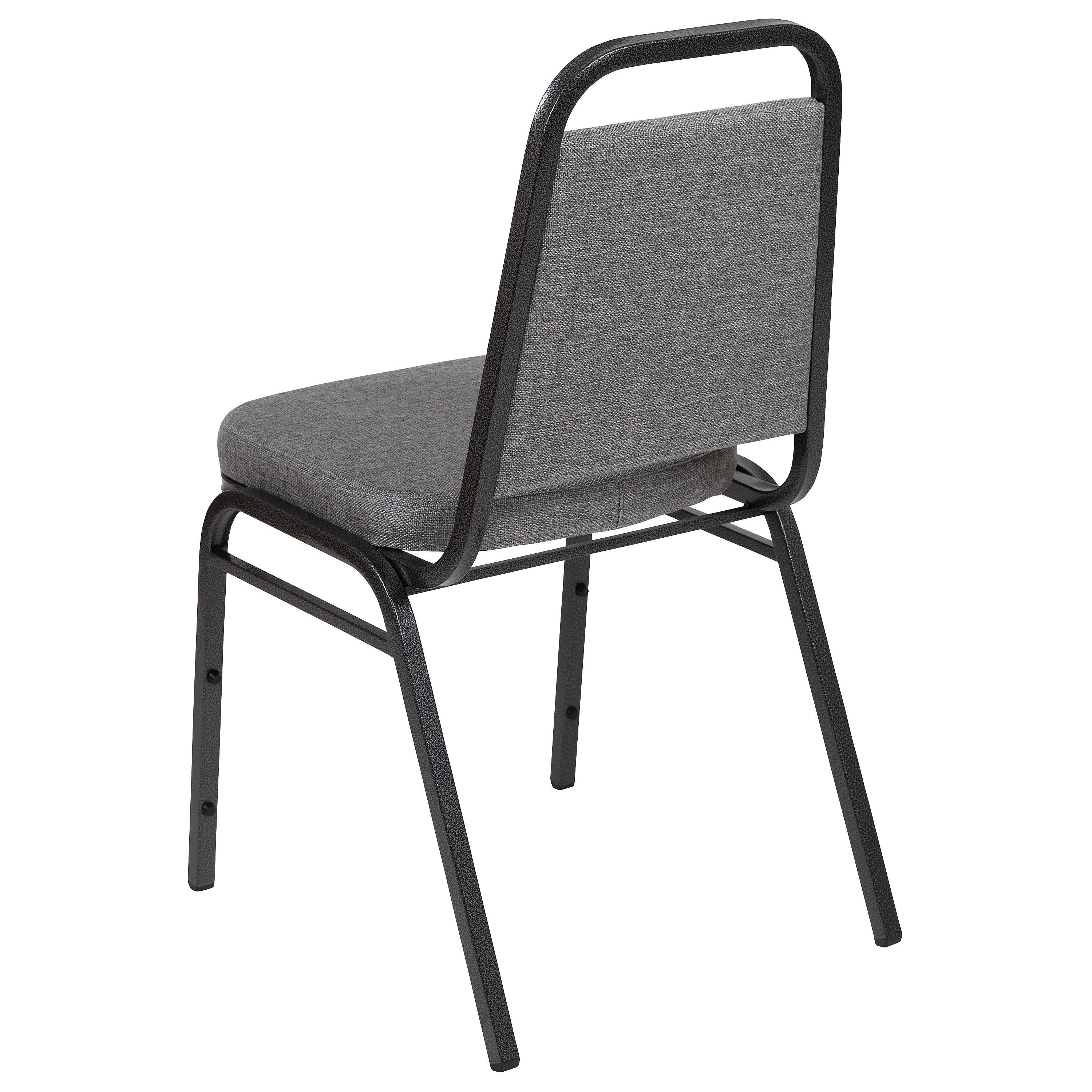 Flash Furniture HERCULES Series Fabric Banquet Stacking Chair, Gray/Silver Vein Frame, 4 Pack