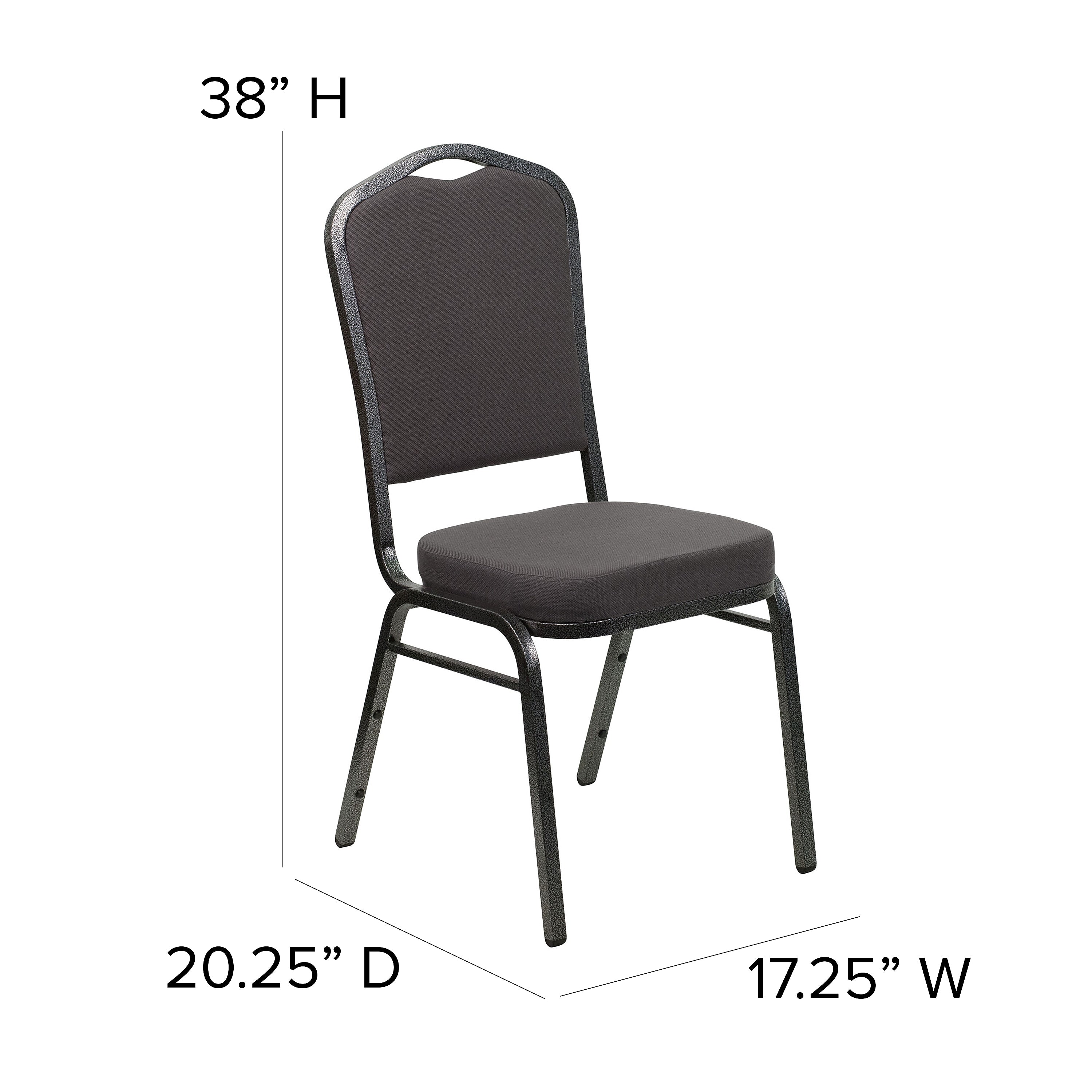 Flash Furniture HERCULES Series Fabric Banquet Stacking Chair, Gray/Silver Vein Frame, 4 Pack