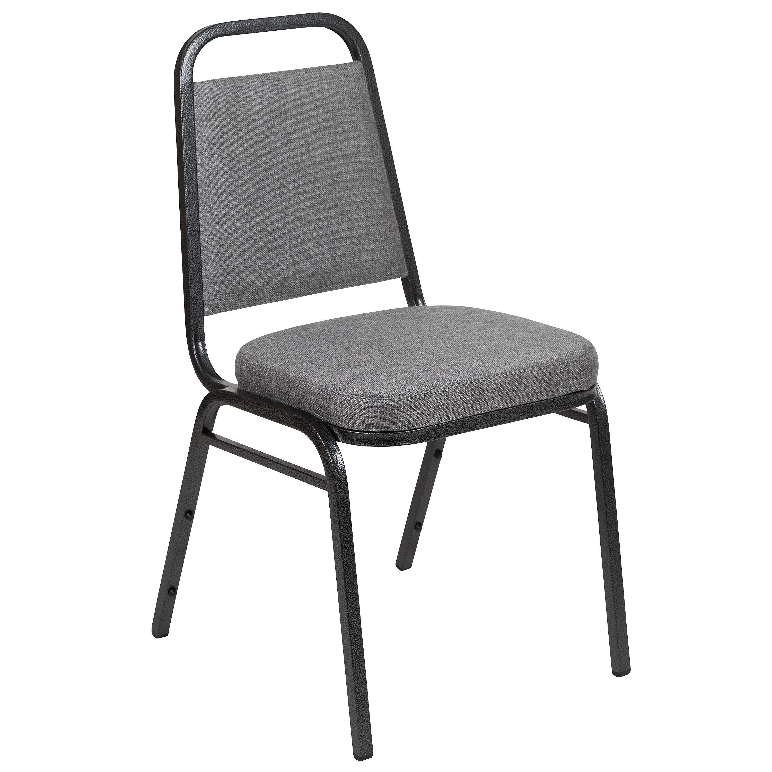 Flash Furniture HERCULES Series Fabric Banquet Stacking Chair, Gray/Silver Vein Frame, 4 Pack