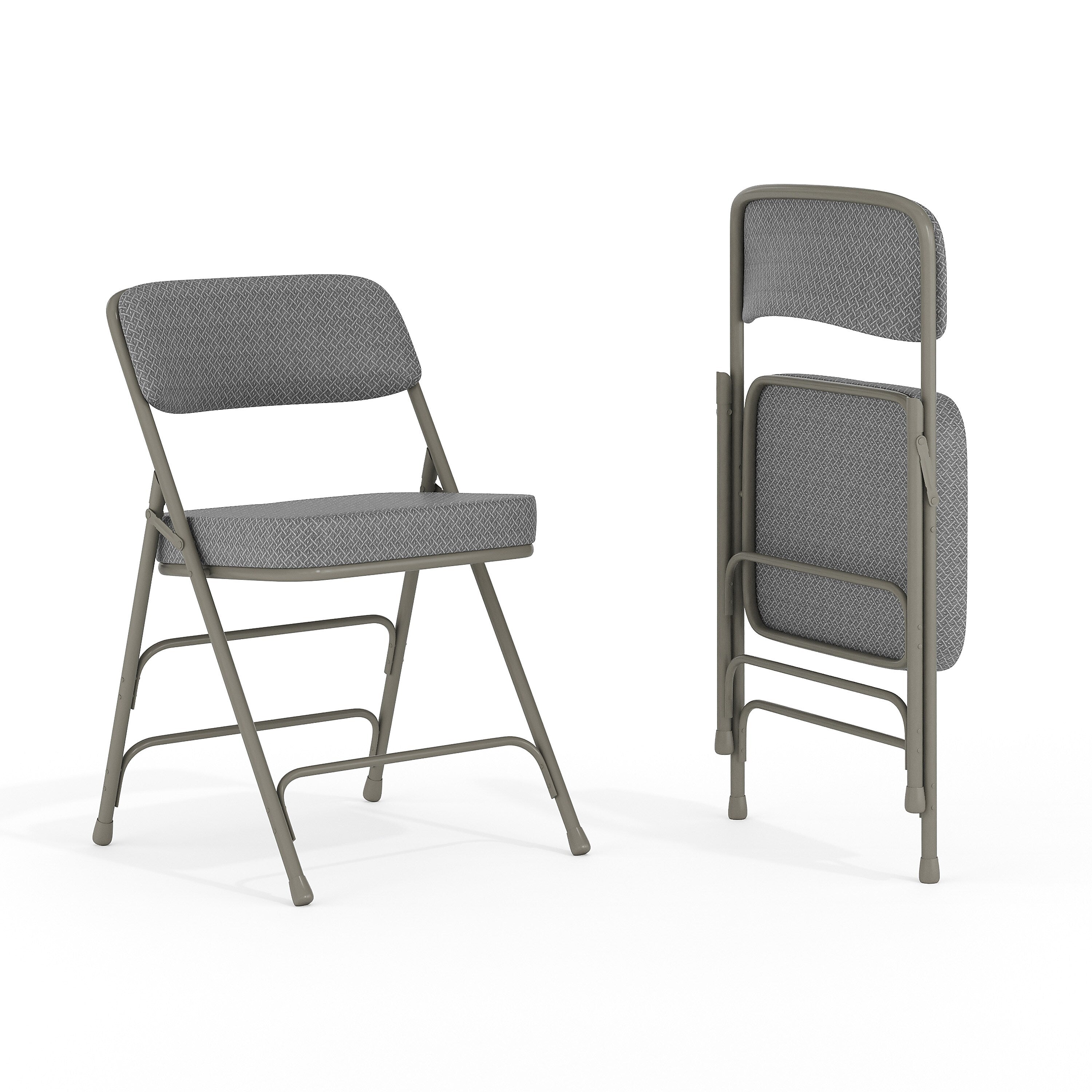 Flash Furniture HERCULES Series Fabric Folding Chair, Gray, 2/Pack