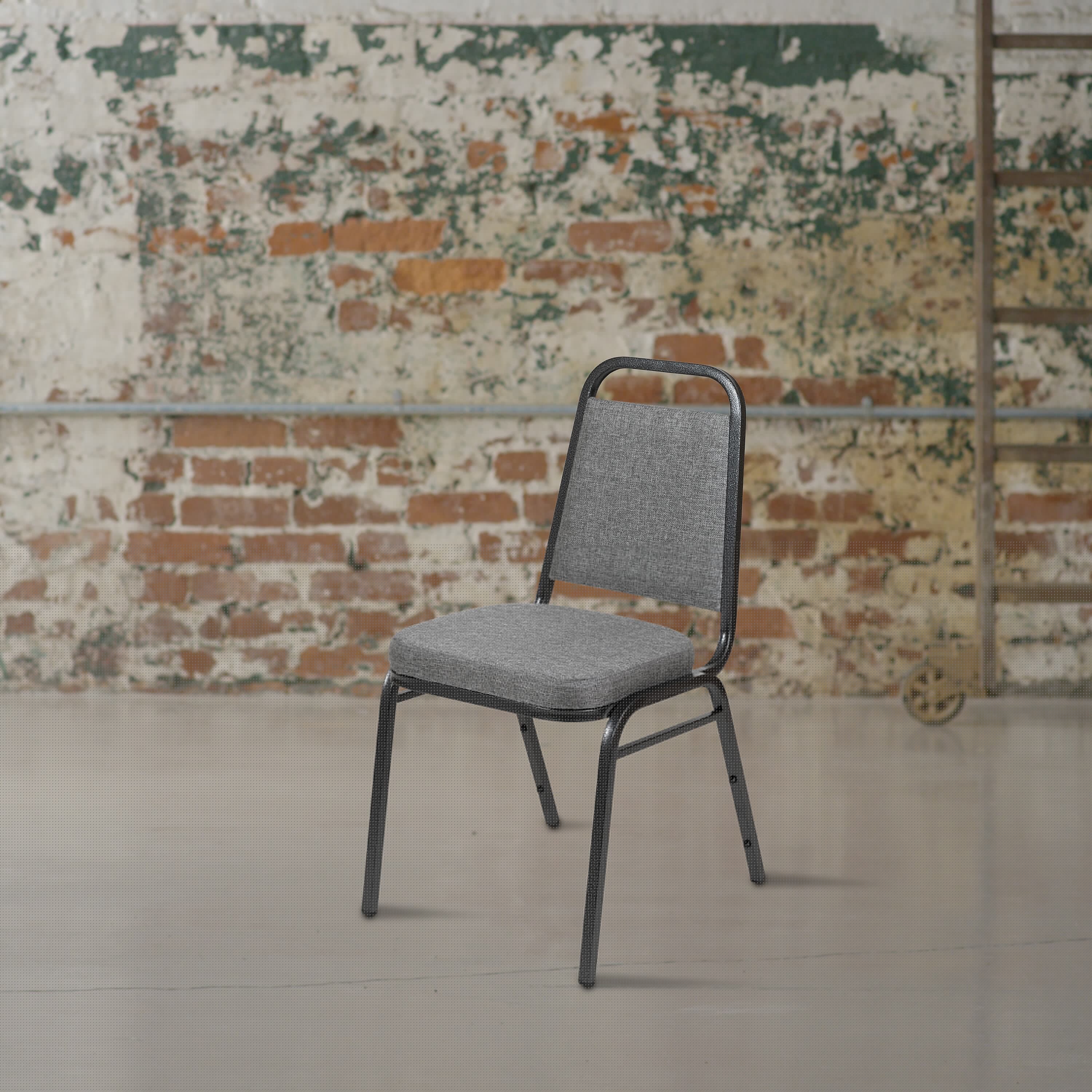 Flash Furniture HERCULES Series Fabric Stacking Banquet Chair, Gray/Silver Vein Frame