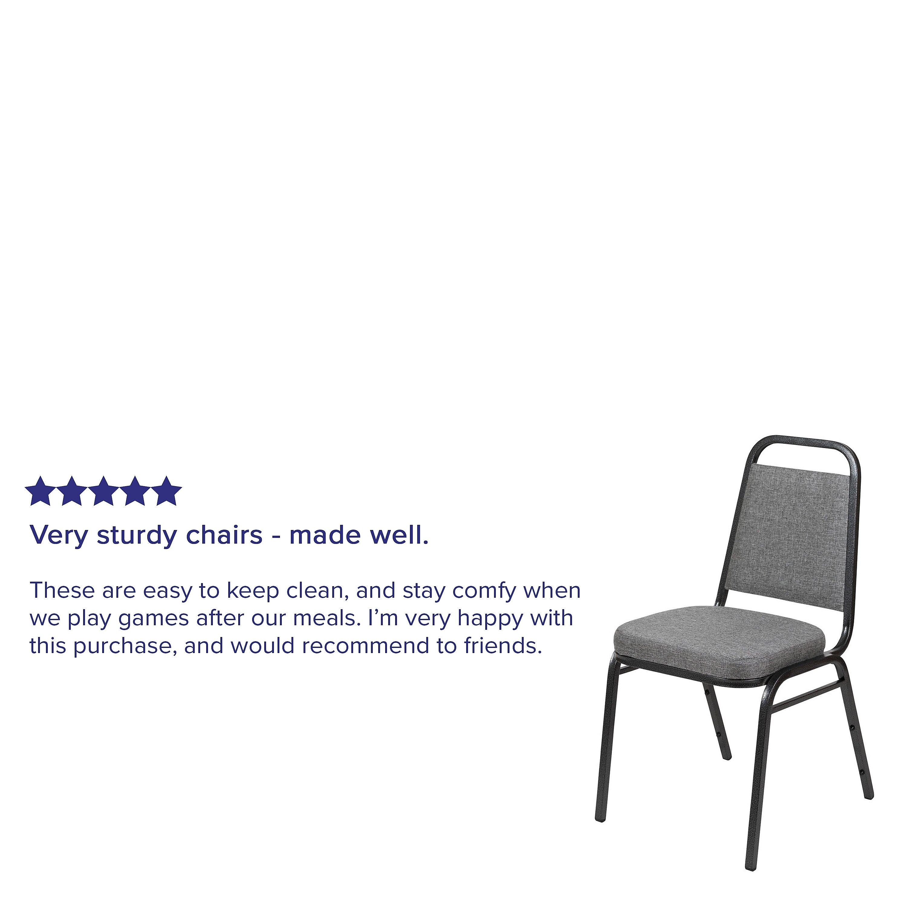 Flash Furniture HERCULES Series Fabric Stacking Banquet Chair, Gray/Silver Vein Frame