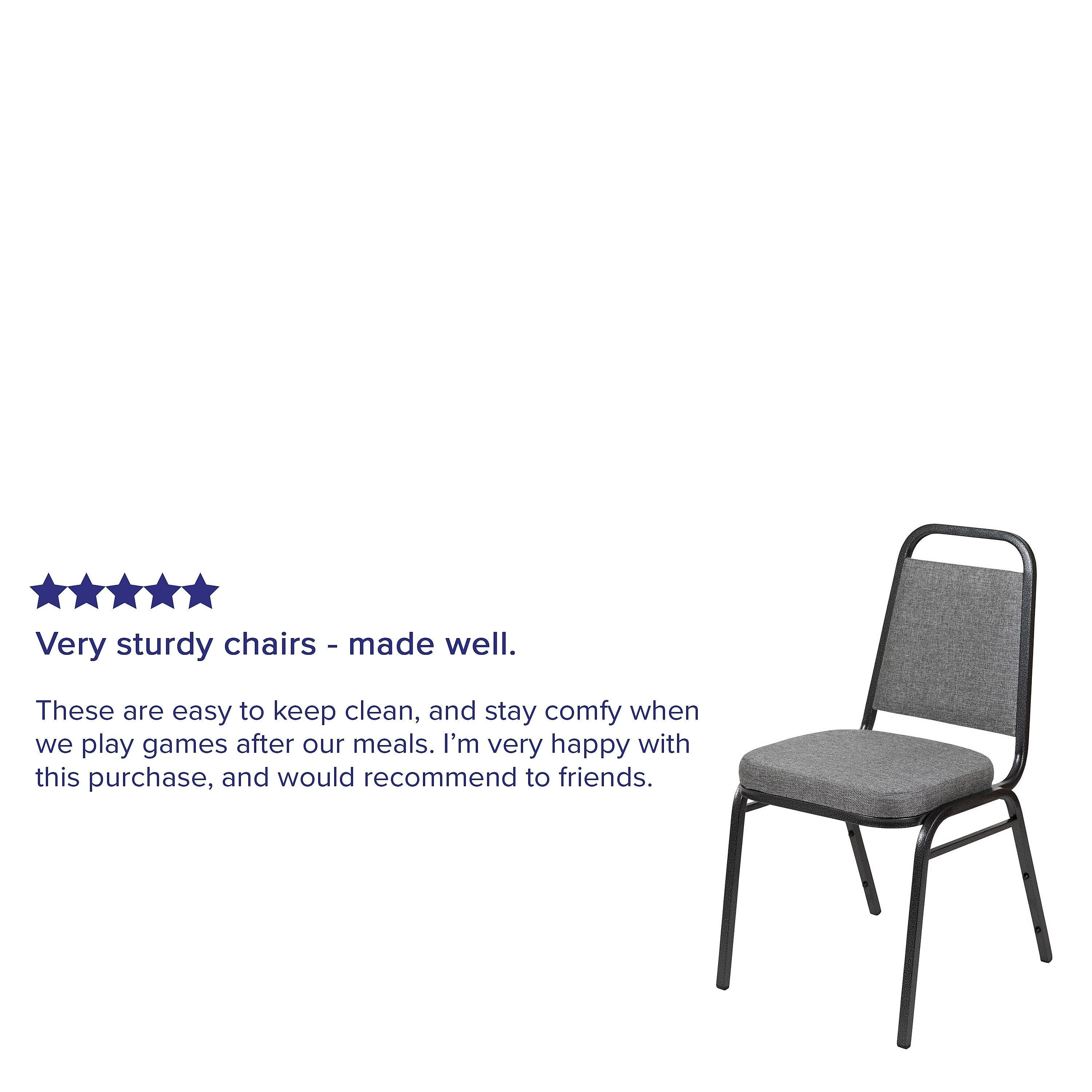 Flash Furniture HERCULES Series Fabric Stacking Banquet Chair, Gray/Silver Vein Frame