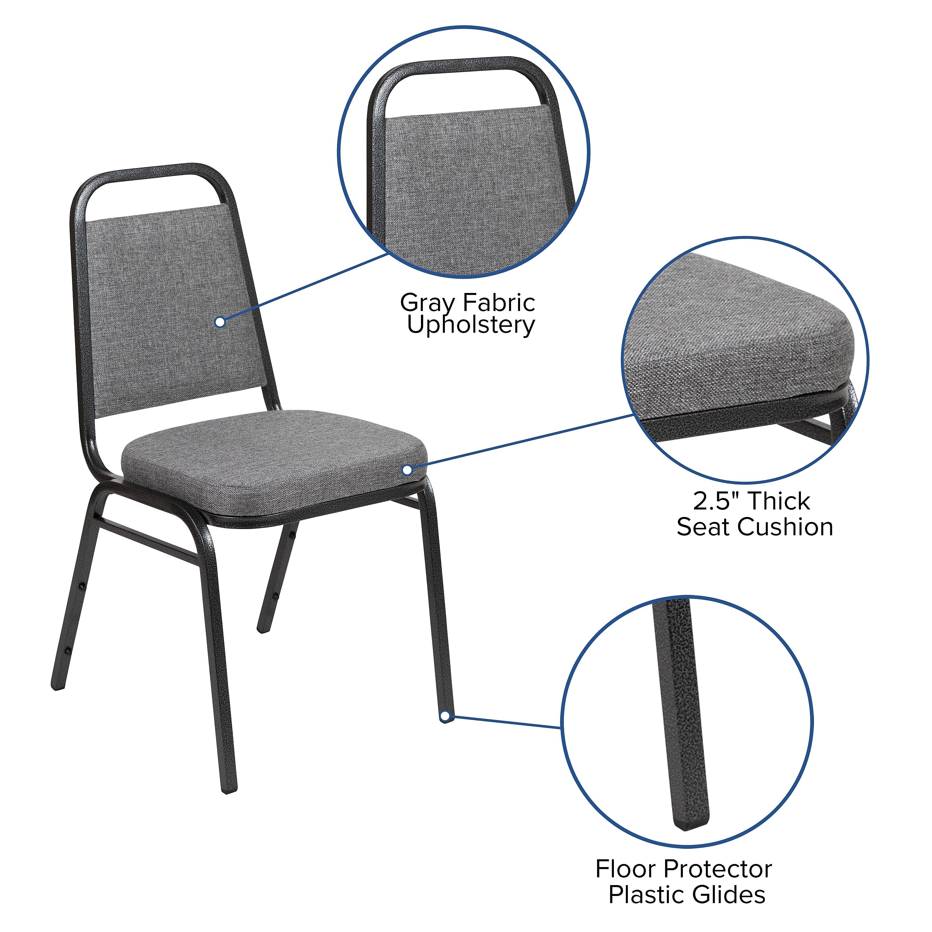 Flash Furniture HERCULES Series Fabric Stacking Banquet Chair, Gray/Silver Vein Frame