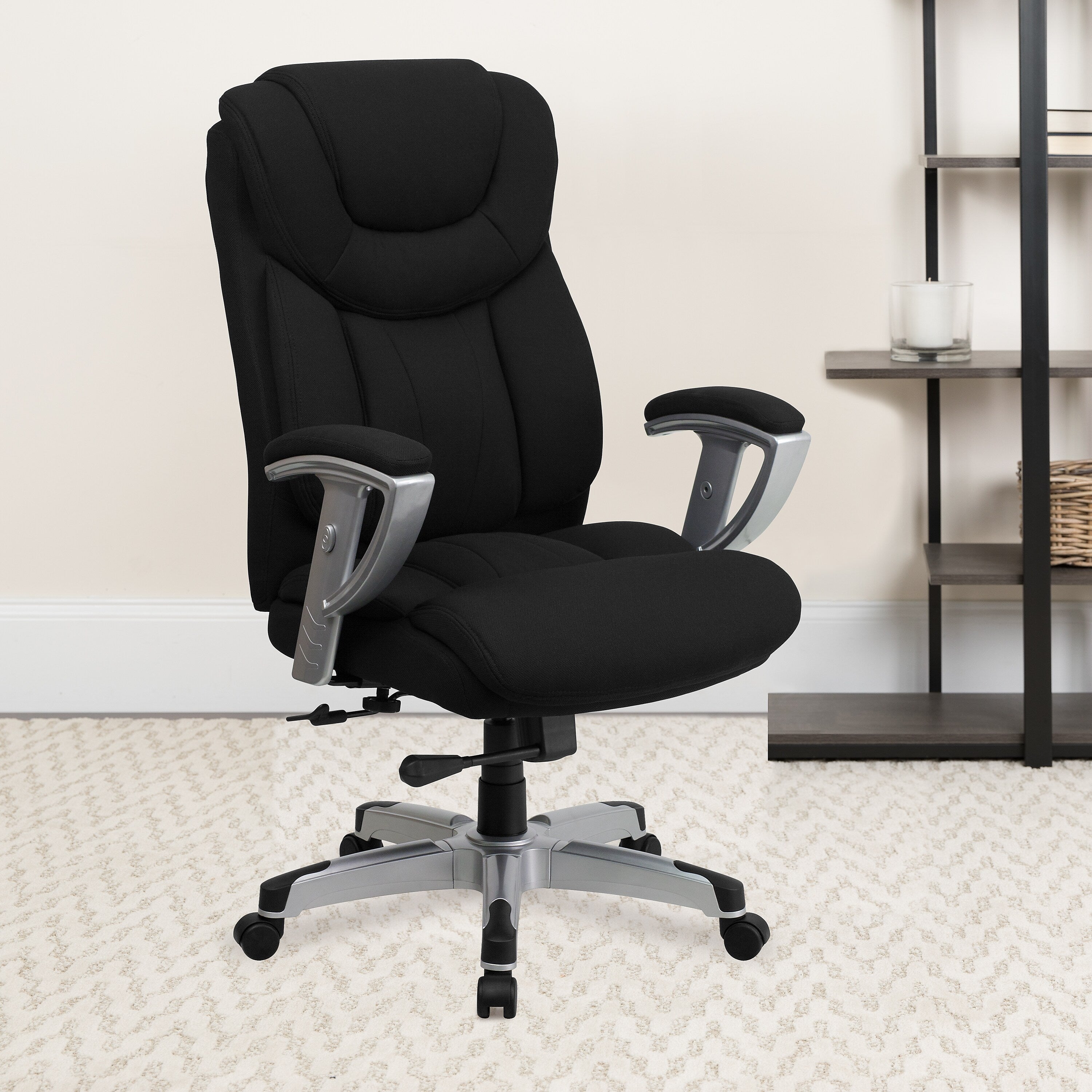 Flash Furniture HERCULES Series Fabric Swivel Big & Tall Executive Office Chair, Black