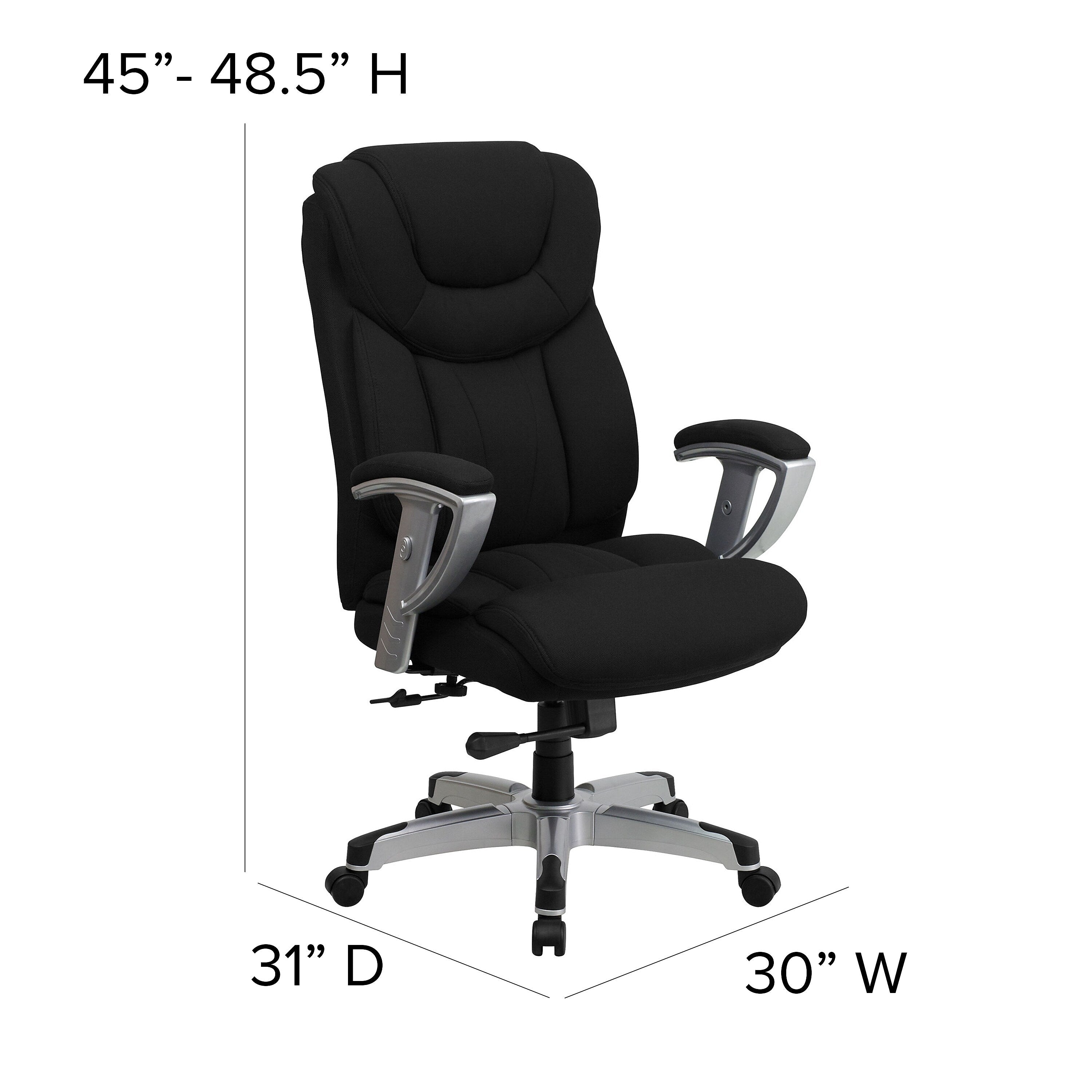 Flash Furniture HERCULES Series Fabric Swivel Big & Tall Executive Office Chair, Black