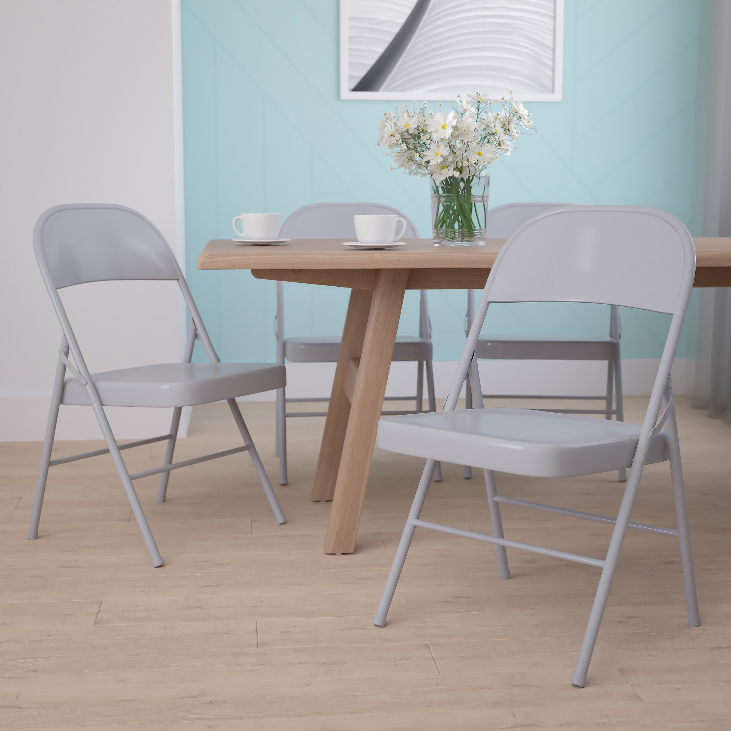 Flash Furniture HERCULES Series Metal Folding Chair, 4/Pk