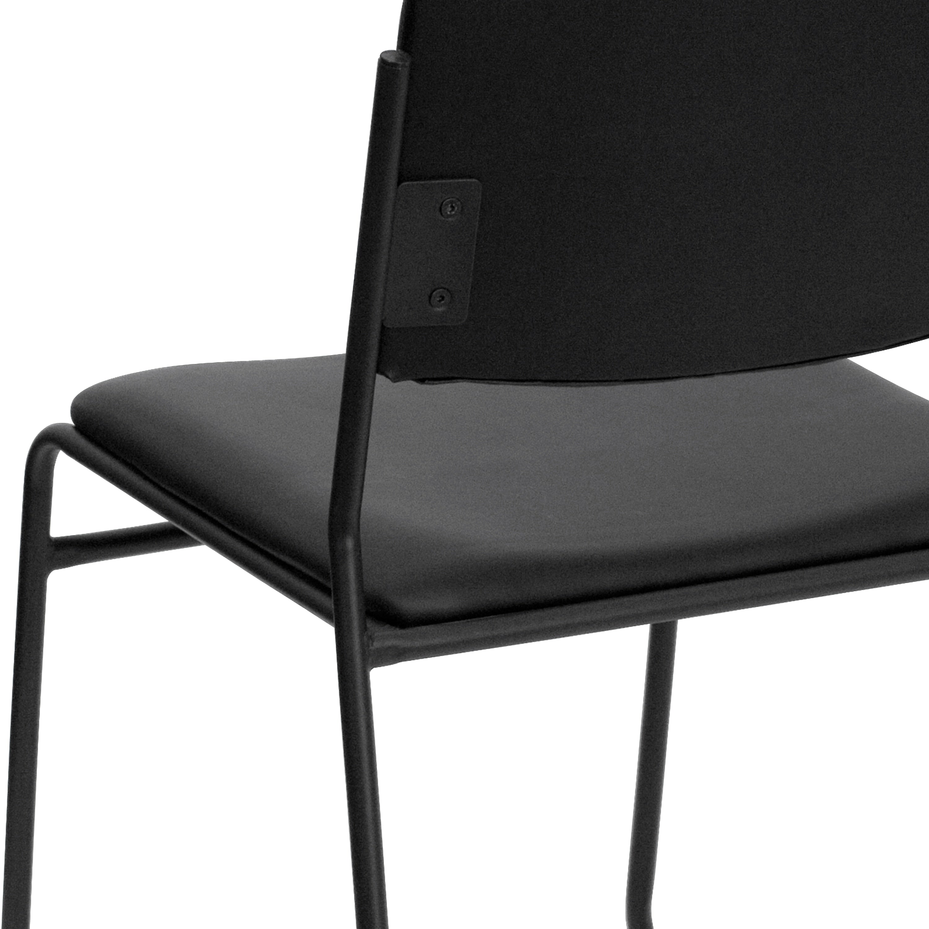 Flash Furniture HERCULES Series Vinyl Stacking Chair with Sled Base, Black