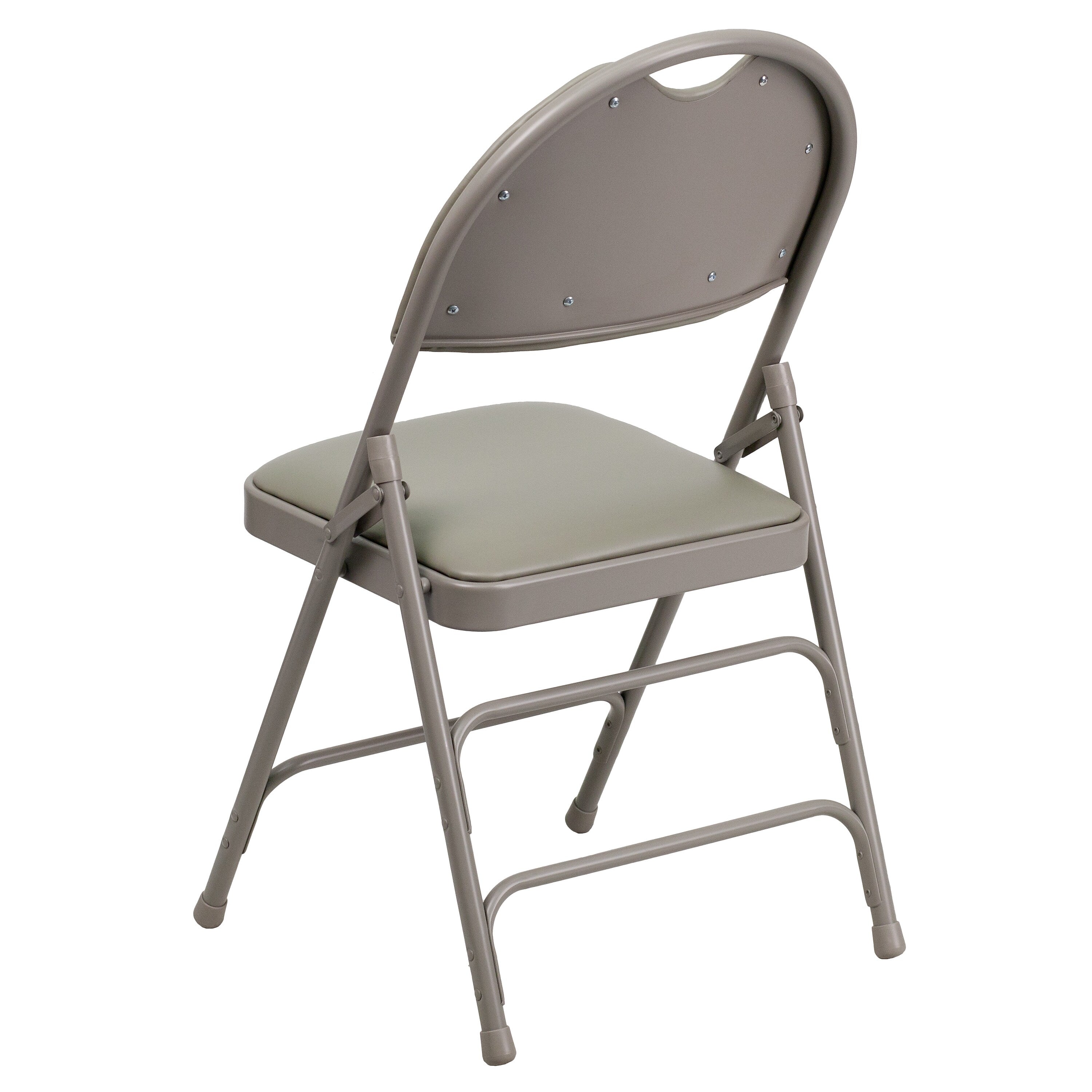Flash Furniture HERCULES™ Triple Braced Vinyl Armless Folding Chair, Gray, 4/Pack