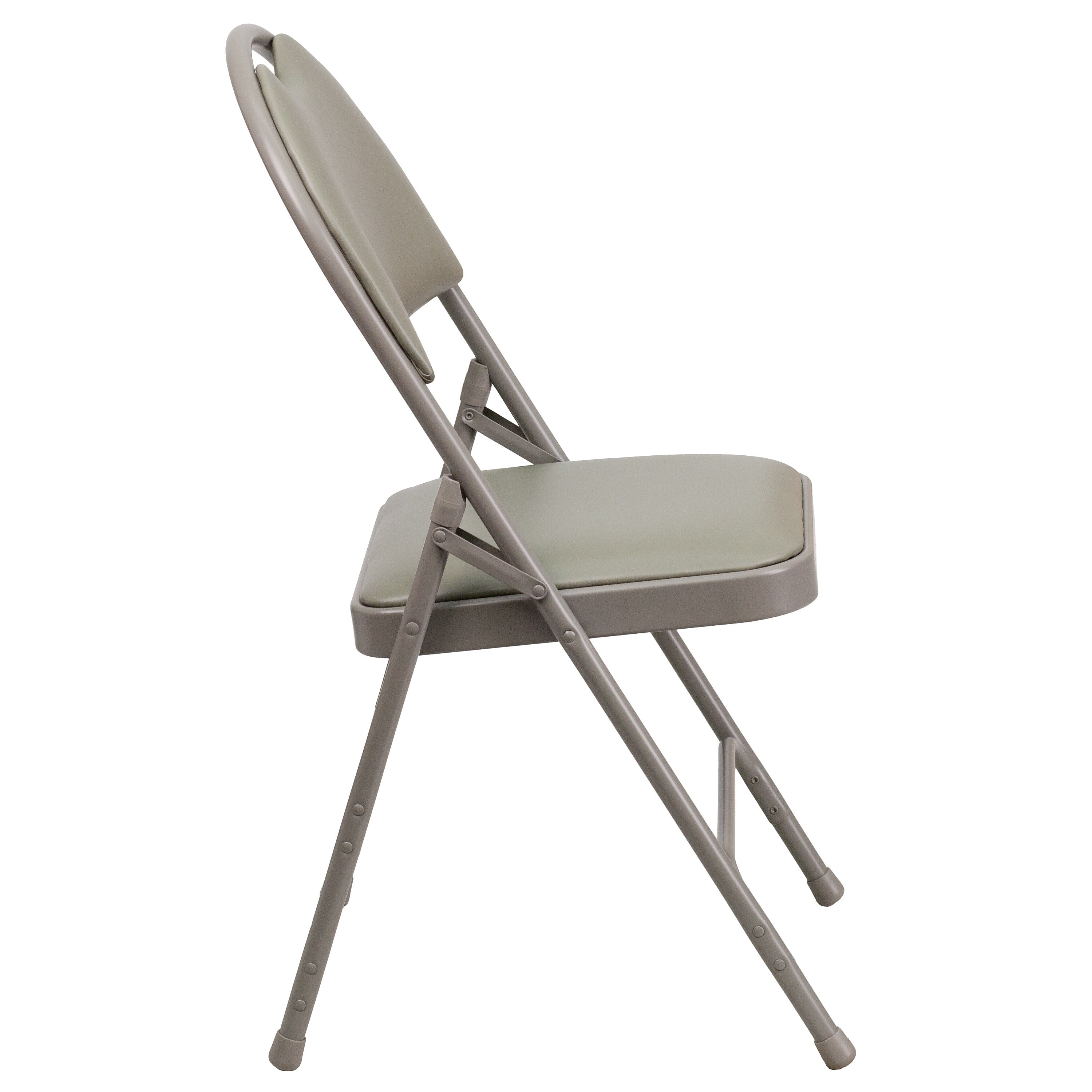 Flash Furniture HERCULES™ Triple Braced Vinyl Armless Folding Chair, Gray, 4/Pack