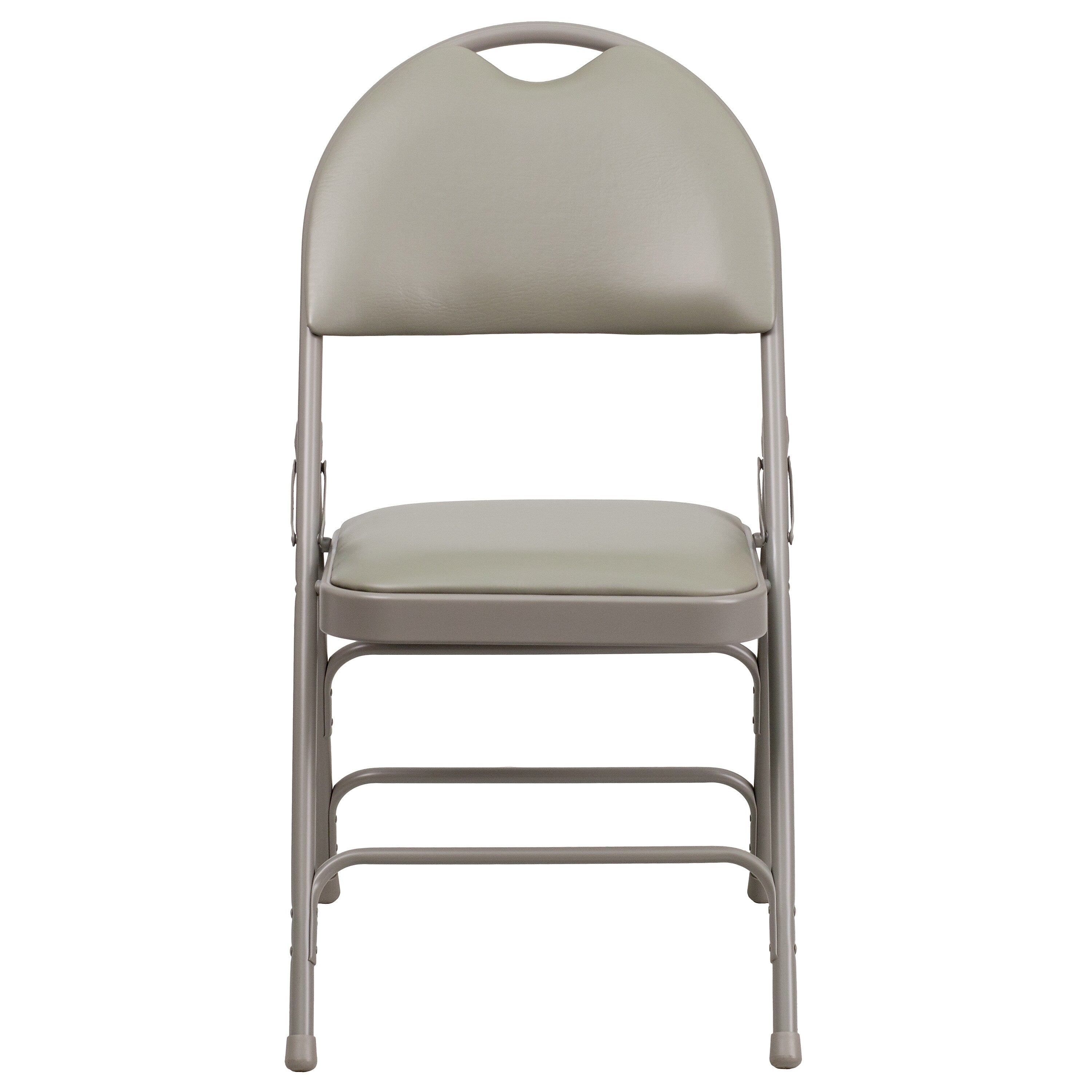Flash Furniture HERCULES™ Triple Braced Vinyl Armless Folding Chair, Gray, 4/Pack