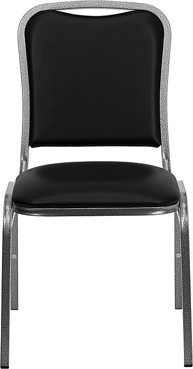 Flash Furniture HERCULES™ Vinyl Silver Vein Frame Banquet Chair, Black, 10/Pack