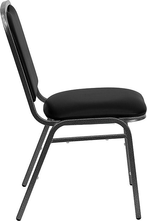 Flash Furniture HERCULES™ Vinyl Silver Vein Frame Banquet Chair, Black, 10/Pack