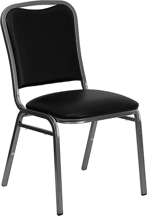 Flash Furniture HERCULES™ Vinyl Silver Vein Frame Banquet Chair, Black, 10/Pack