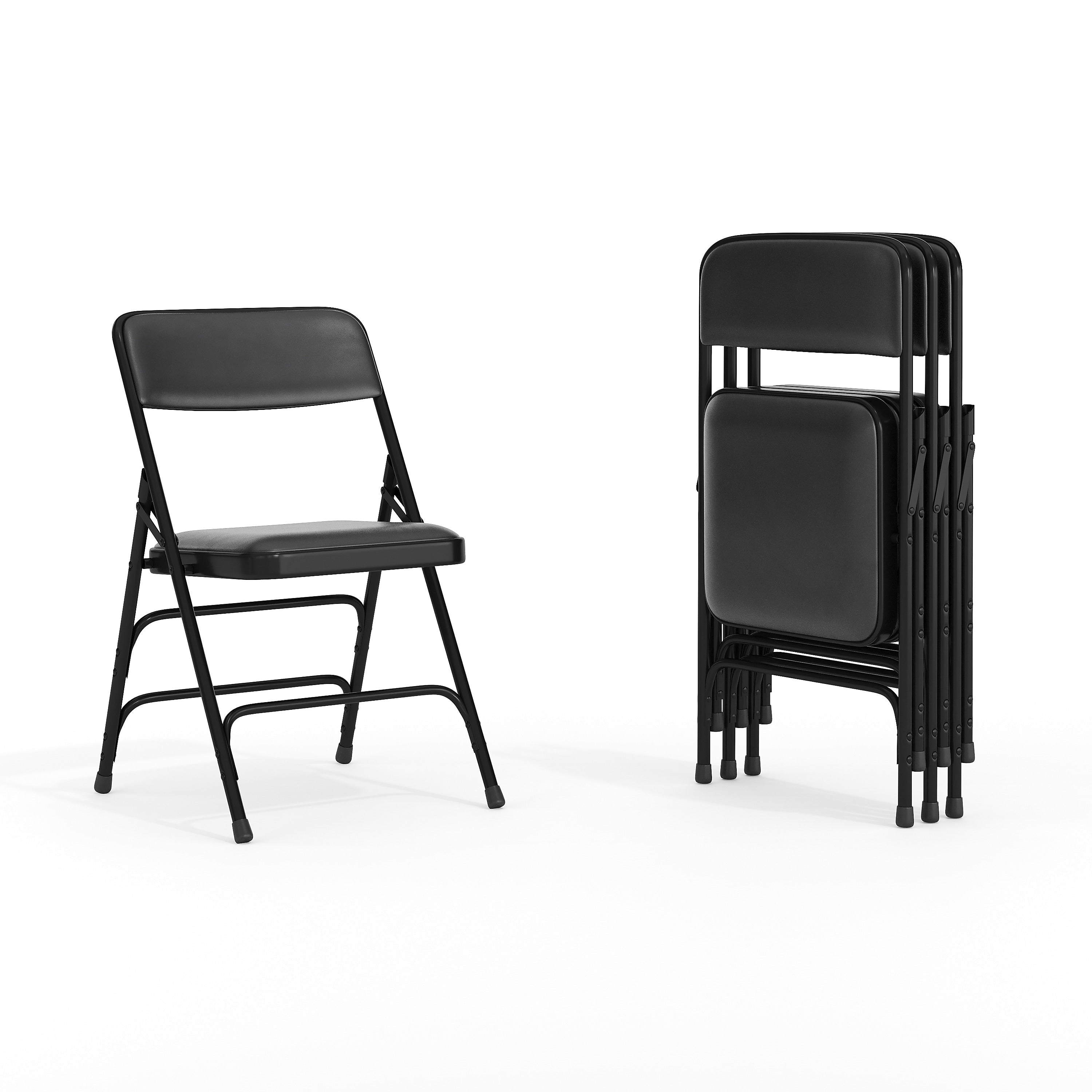 Flash Furniture HERCULES Vinyl Upholstered Reception Chair, Black, 4/Pack