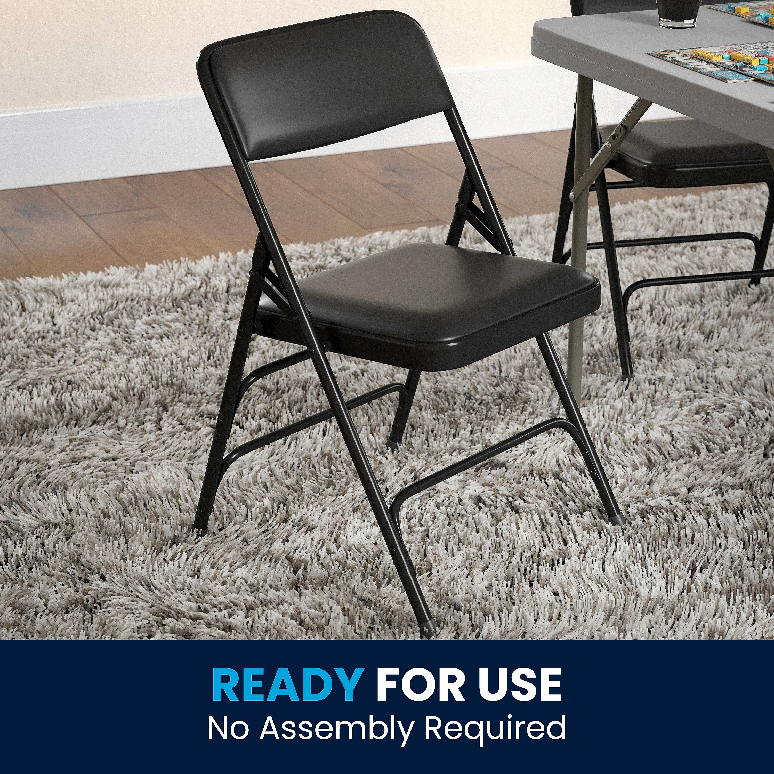 Flash Furniture HERCULES Vinyl Upholstered Reception Chair, Black, 4/Pack