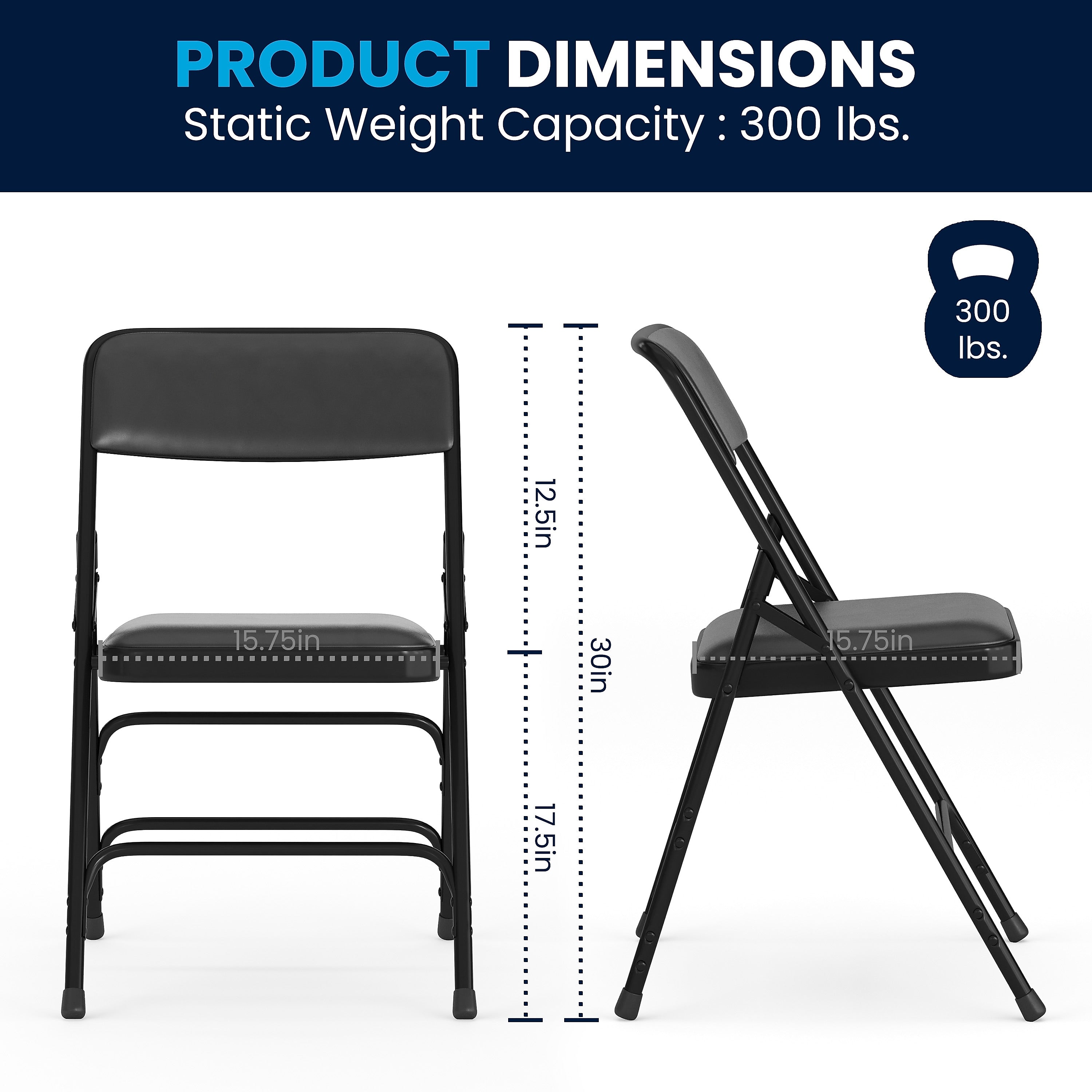 Flash Furniture HERCULES Vinyl Upholstered Reception Chair, Black, 4/Pack