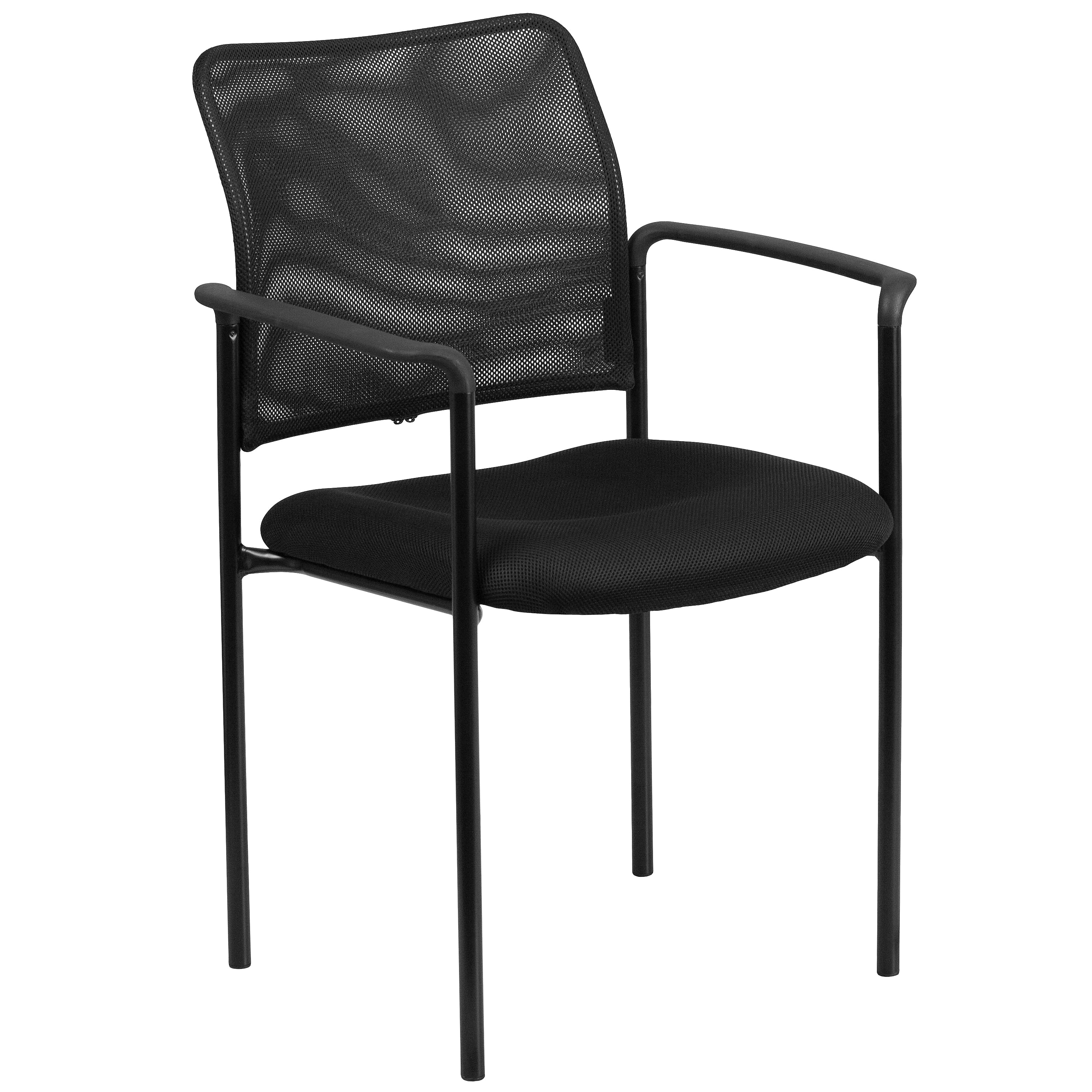 Flash Furniture Jana Mesh Stackable Side Chair with Arms, Black