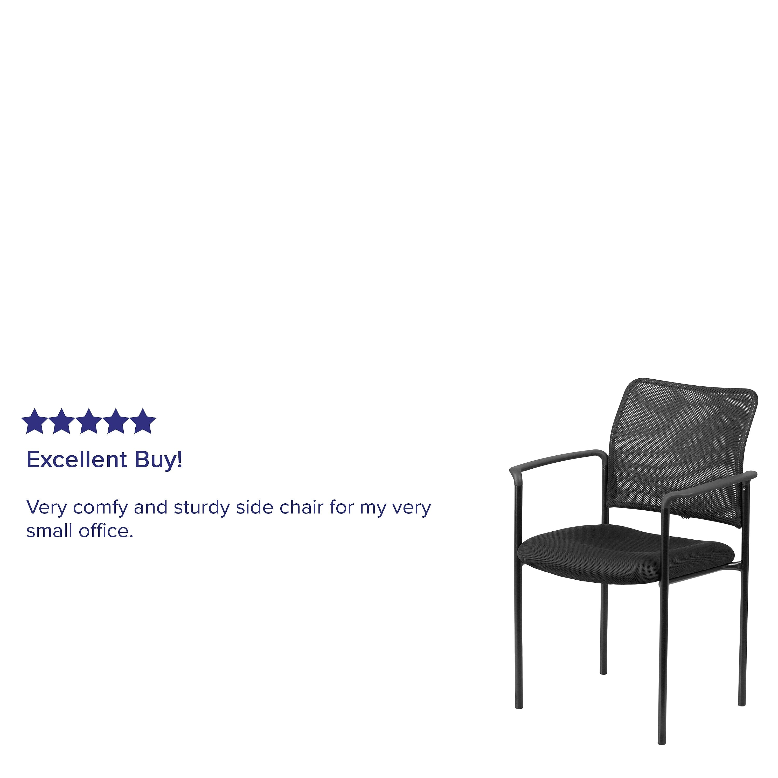 Flash Furniture Jana Mesh Stackable Side Chair with Arms, Black