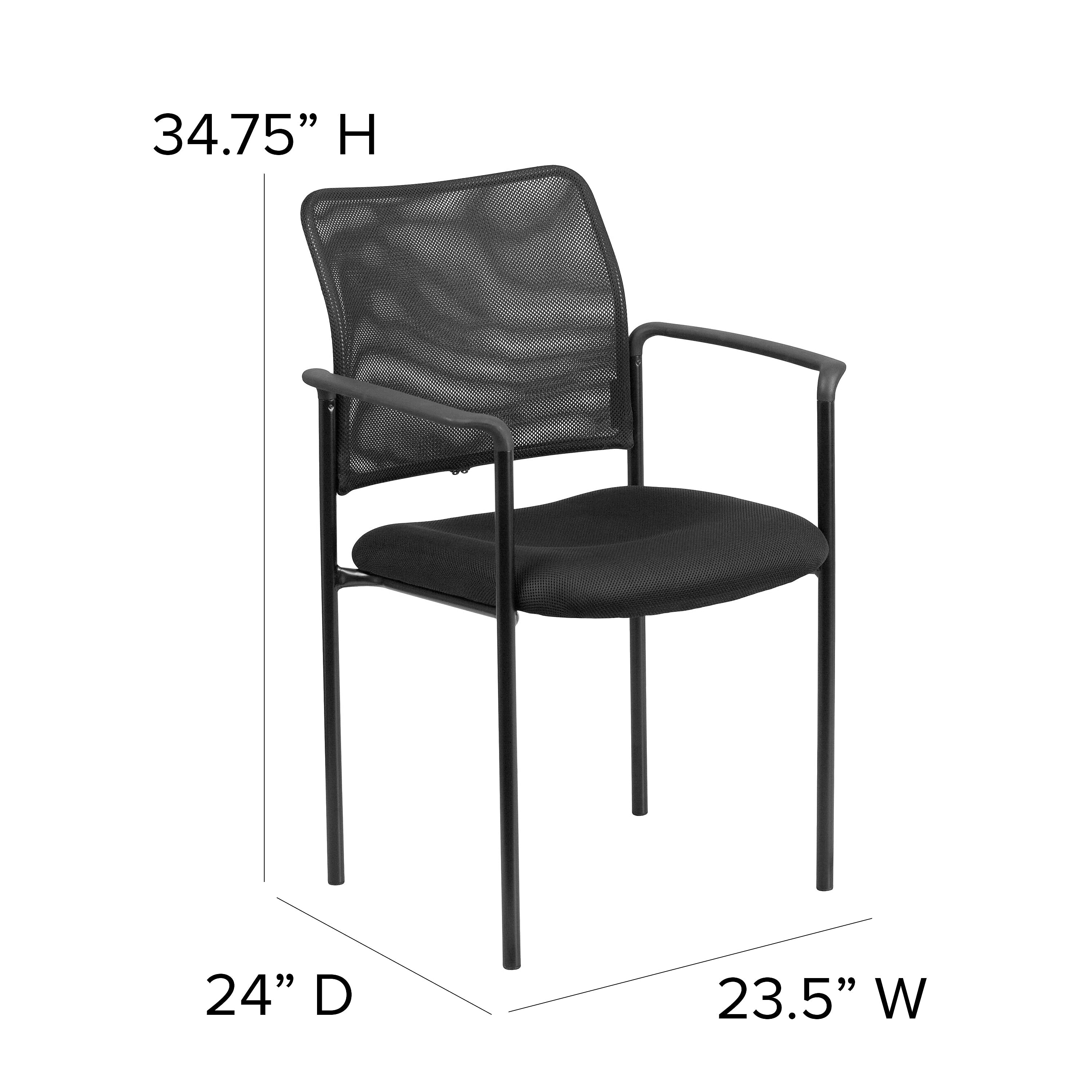 Flash Furniture Jana Mesh Stackable Side Chair with Arms, Black