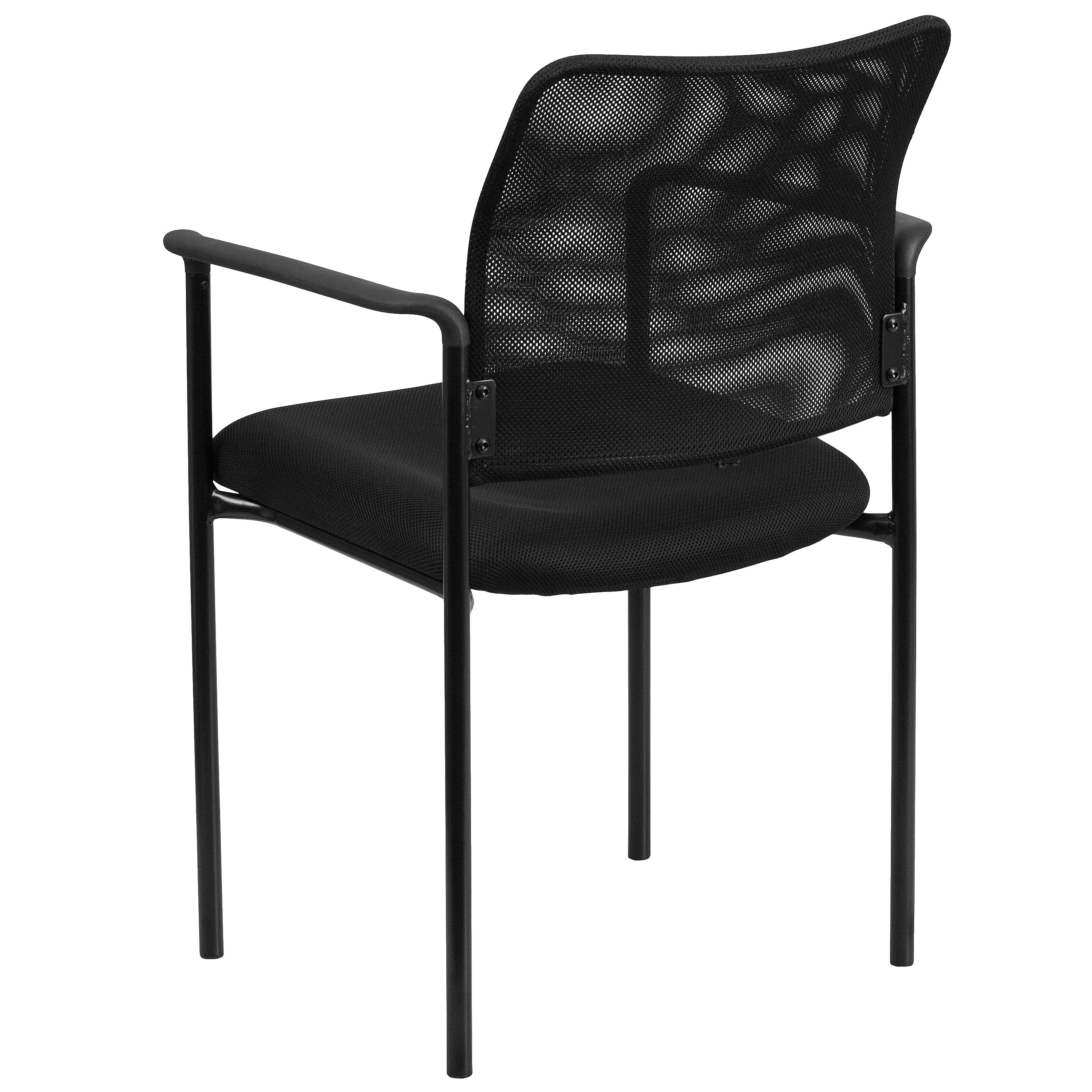 Flash Furniture Jana Mesh Stackable Side Chair with Arms, Black
