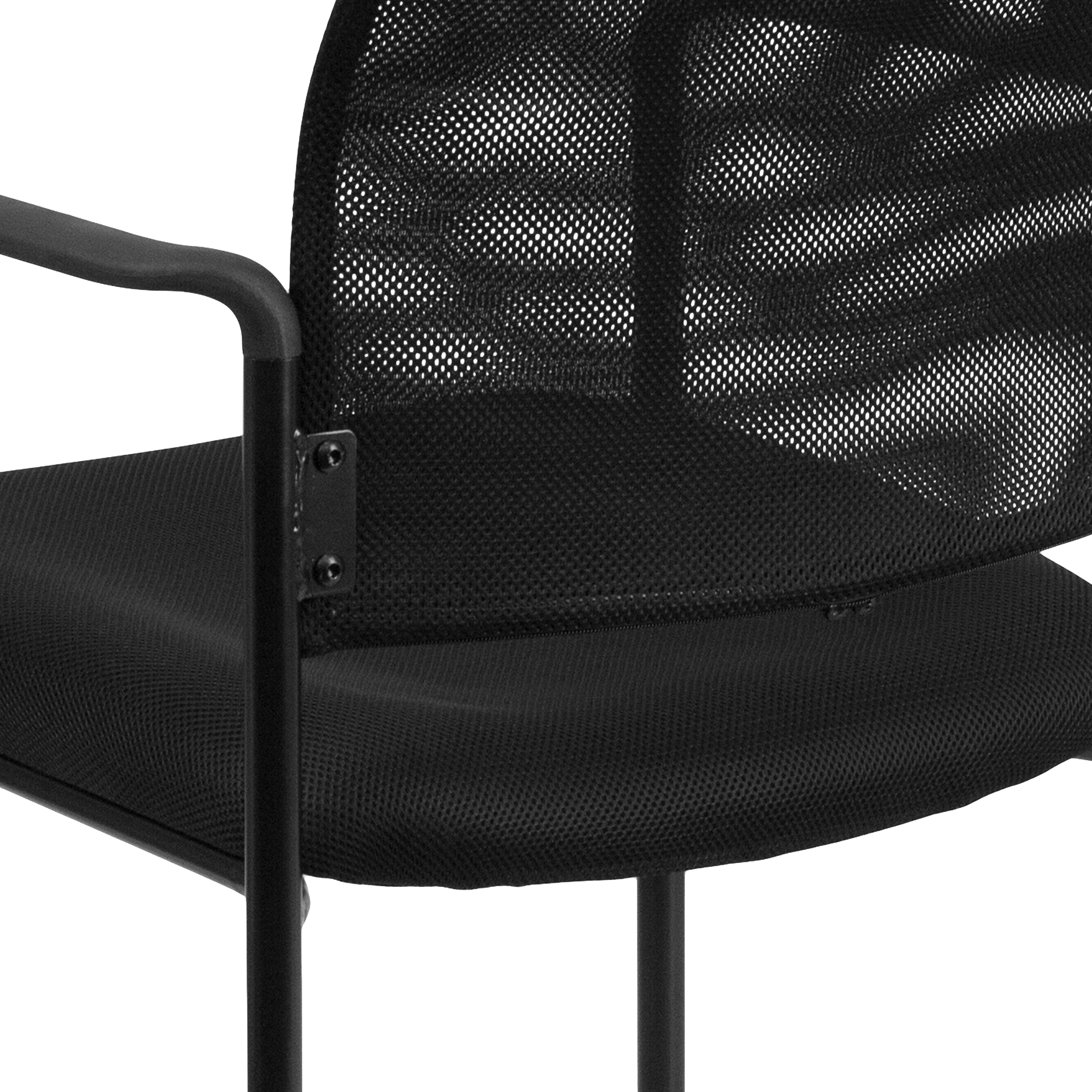 Flash Furniture Jana Mesh Stackable Side Chair with Arms, Black