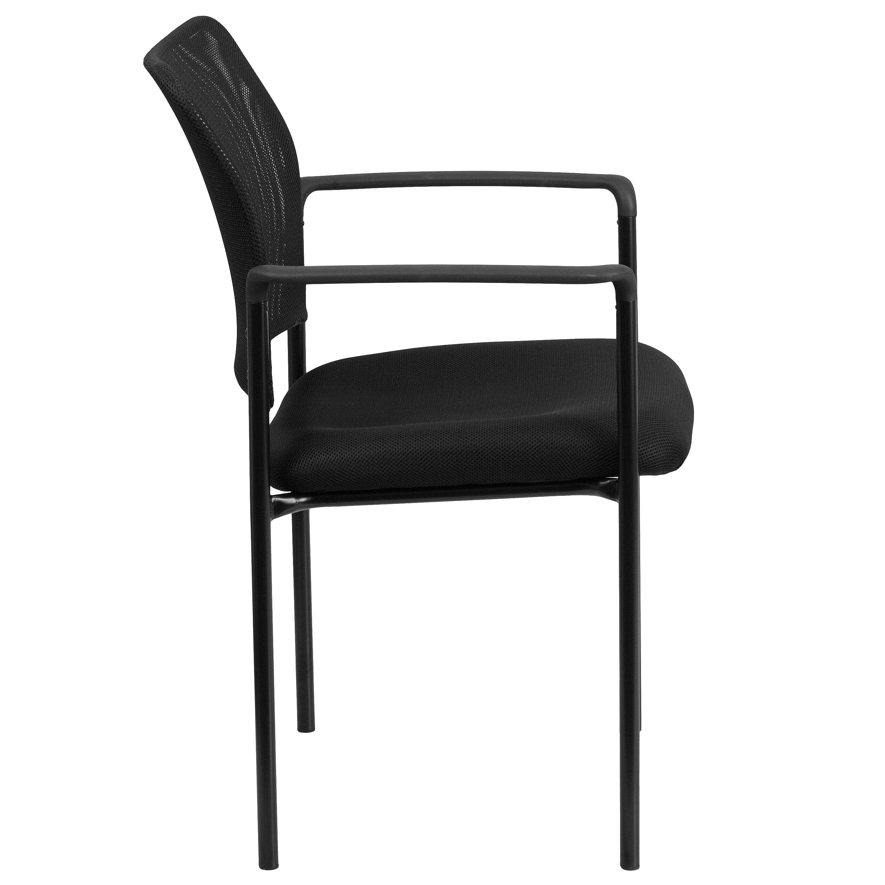 Flash Furniture Jana Mesh Stackable Side Chair with Arms, Black