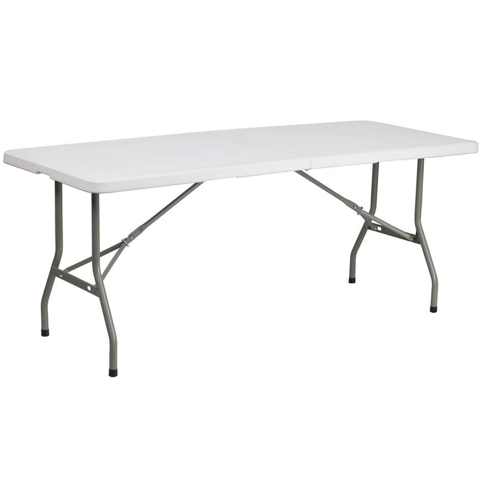 Flash Furniture Kathryn Folding Table, 72" x 30", Granite White