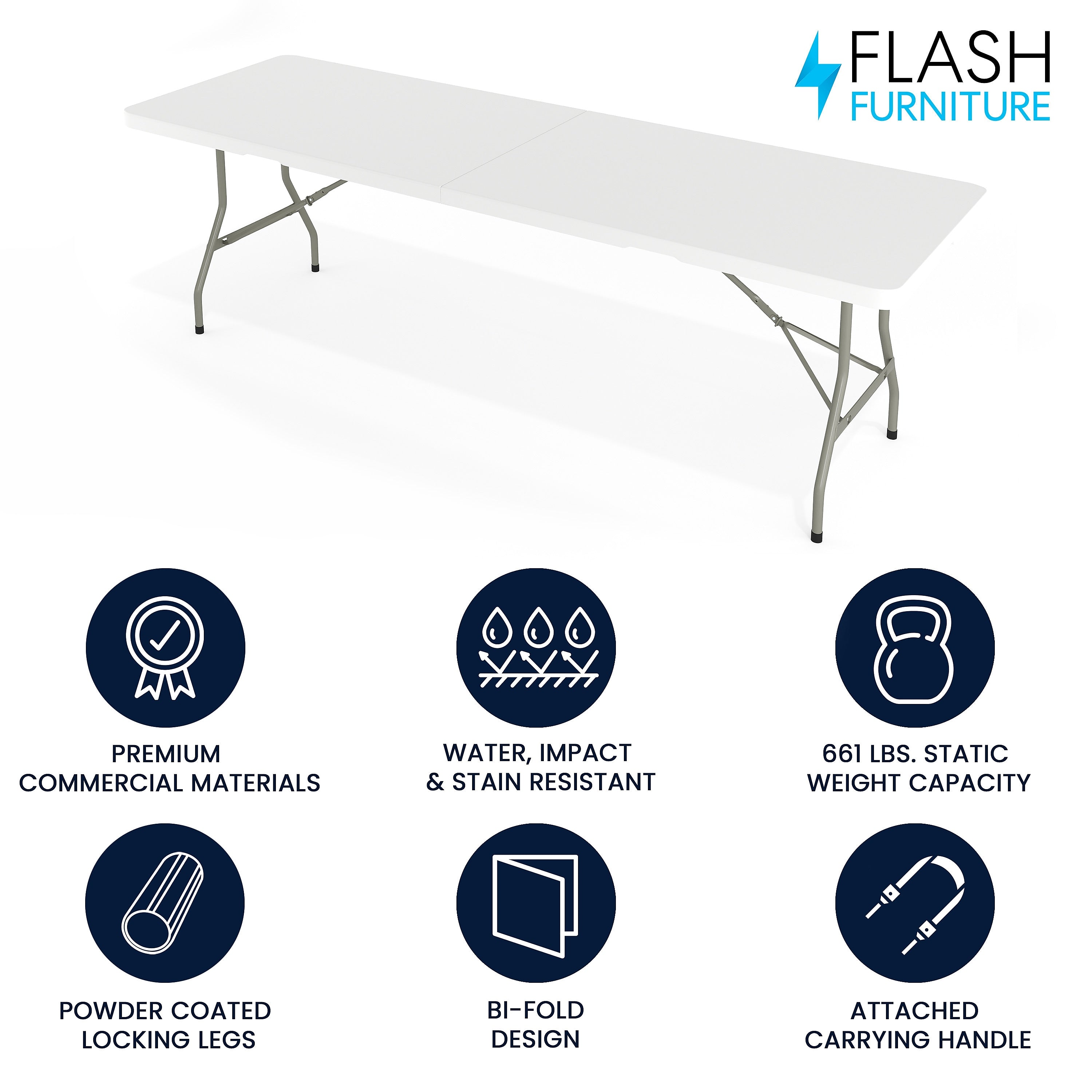 Flash Furniture Kathryn Folding Table, 96