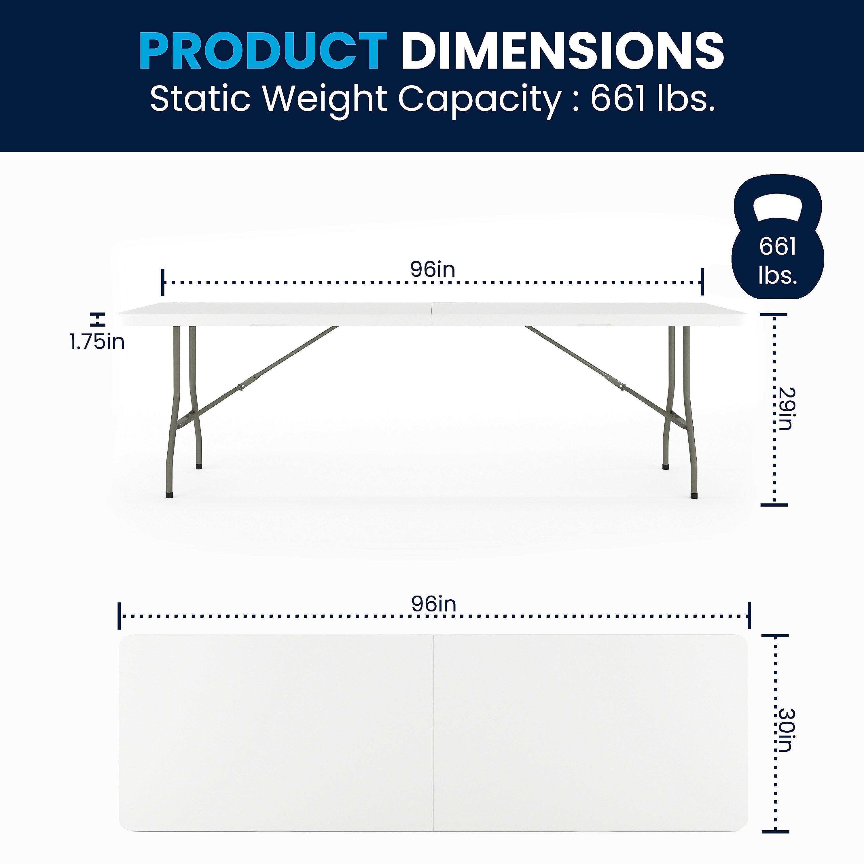 Flash Furniture Kathryn Folding Table, 96