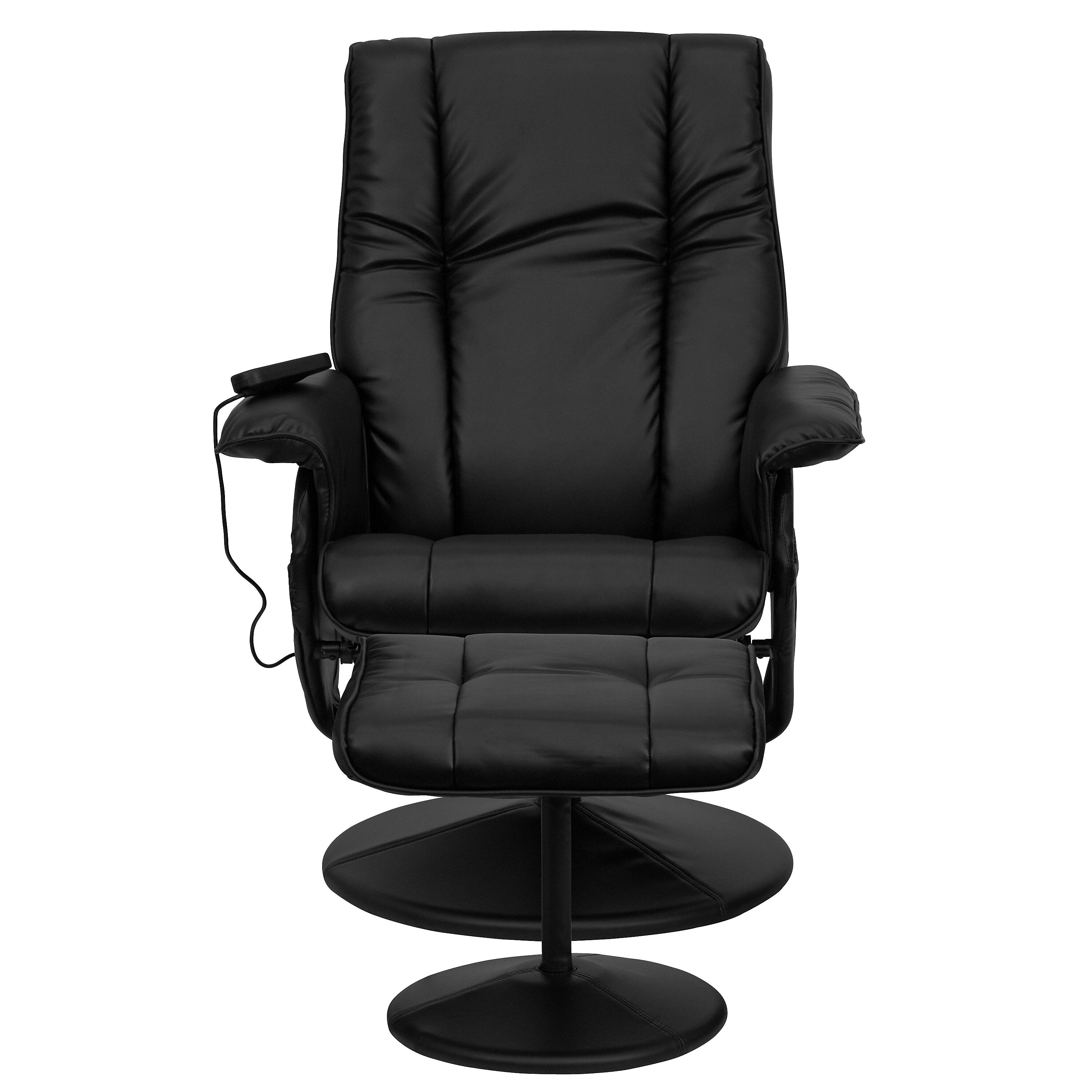 Flash Furniture Leather Massaging Recliner, Black