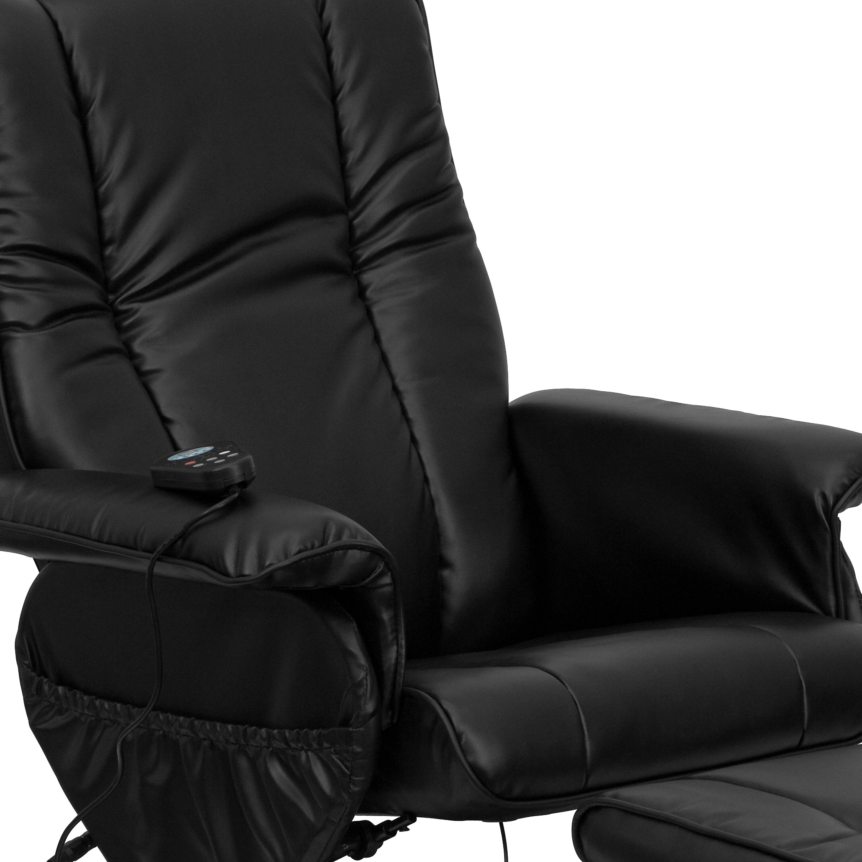 Flash Furniture Leather Massaging Recliner, Black