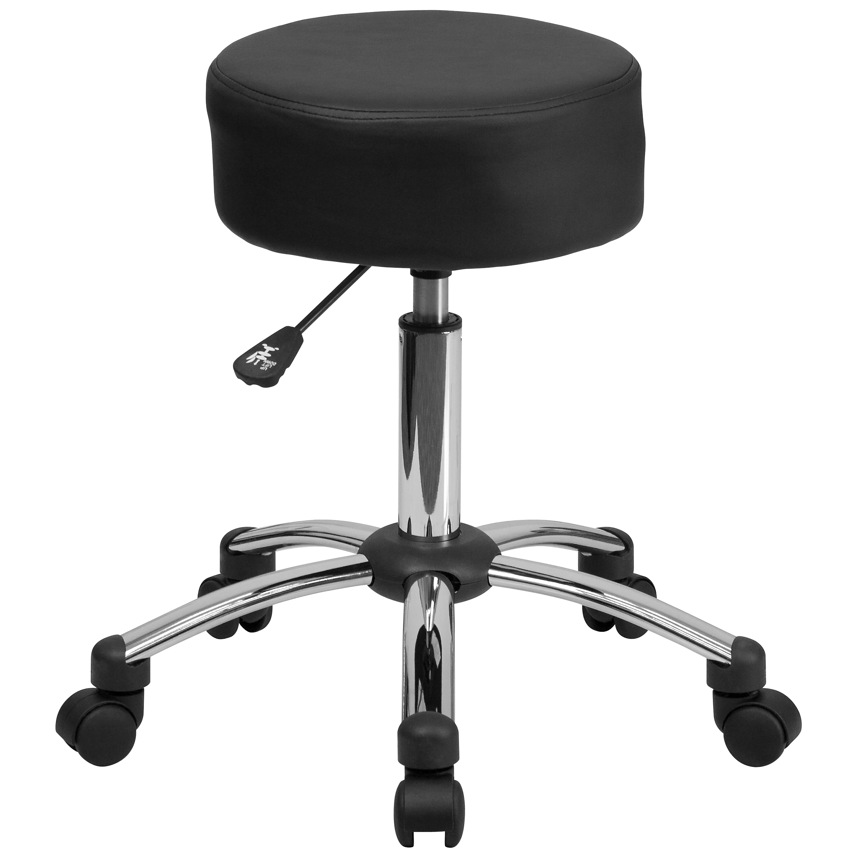 Flash Furniture Leather/Faux Leather Backless Stool, Black