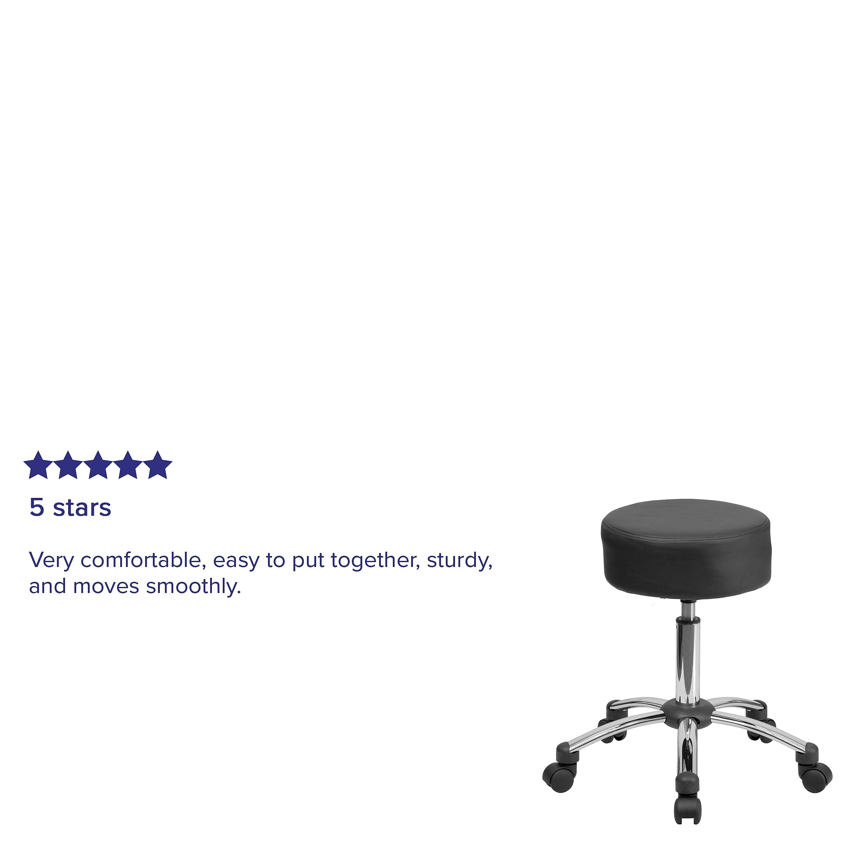 Flash Furniture Leather/Faux Leather Backless Stool, Black