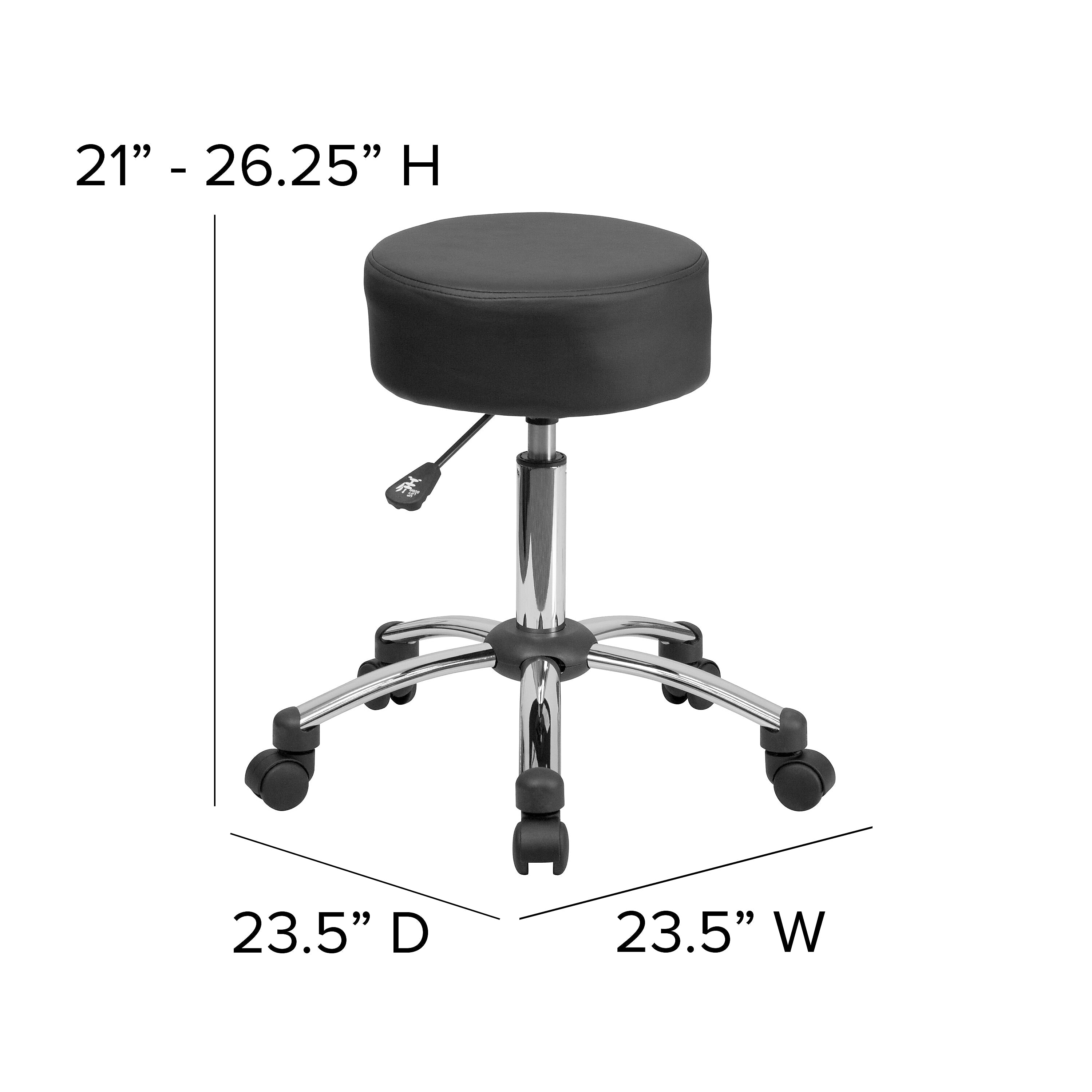 Flash Furniture Leather/Faux Leather Backless Stool, Black