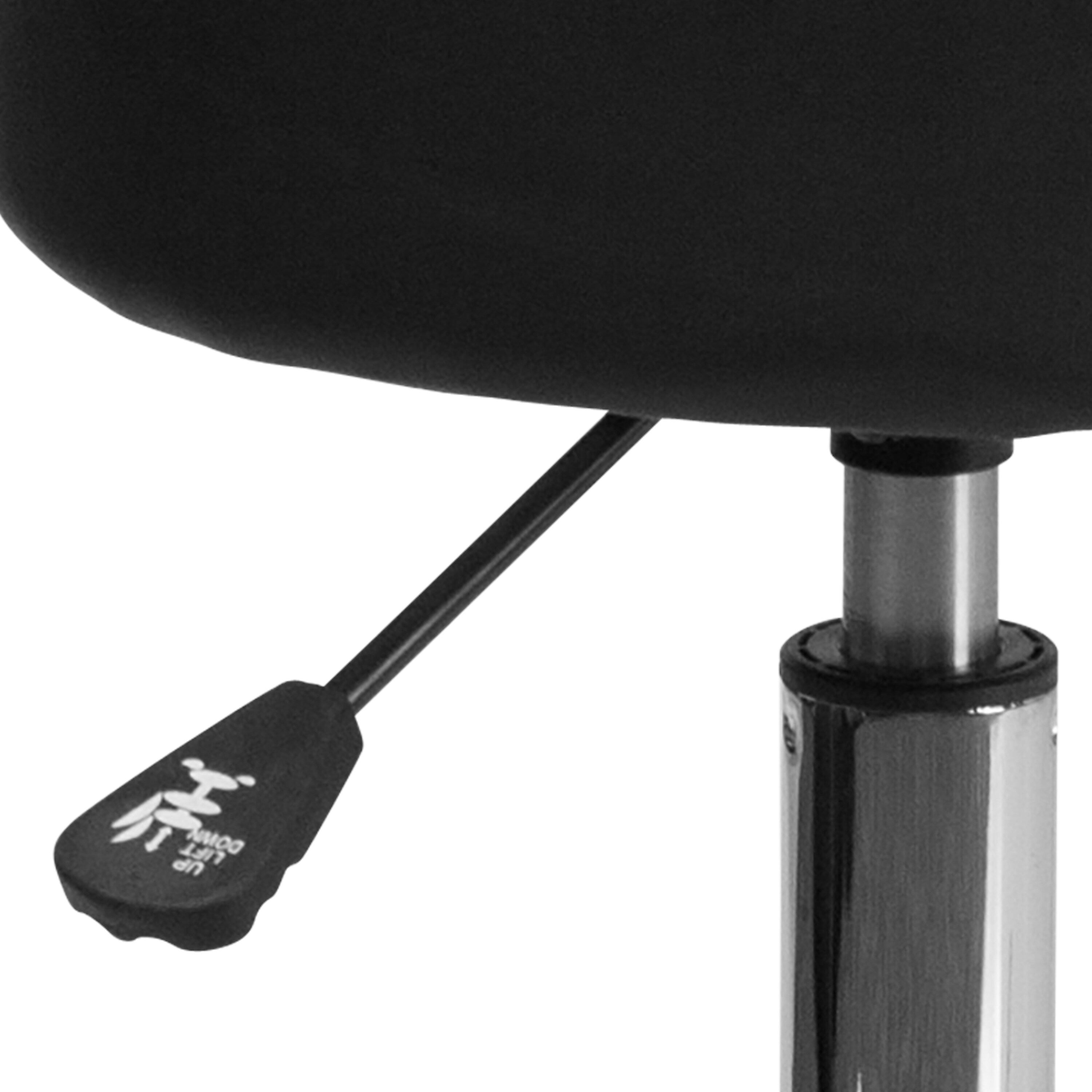 Flash Furniture Leather/Faux Leather Backless Stool, Black
