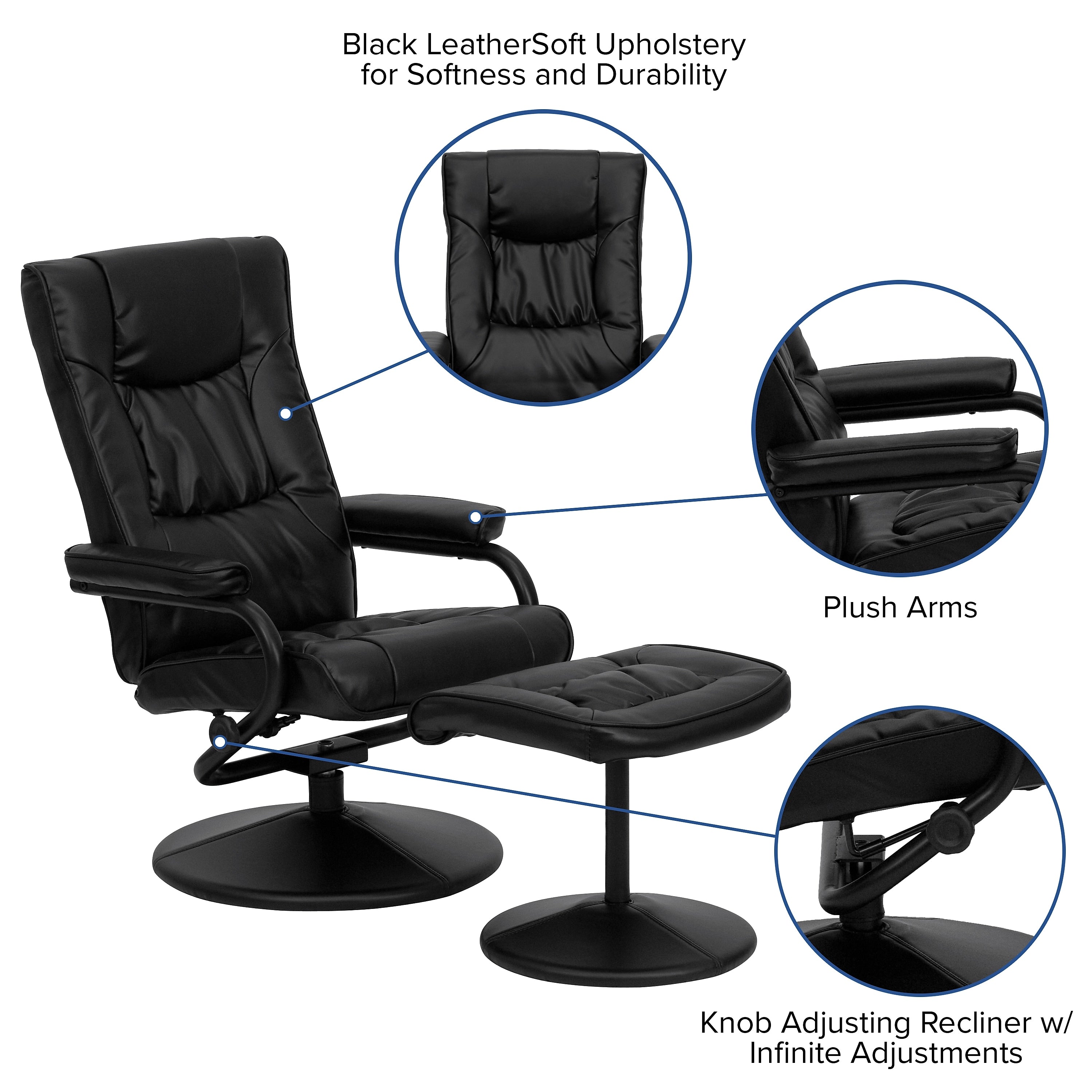 Flash Furniture LeatherSoft Recliners Black