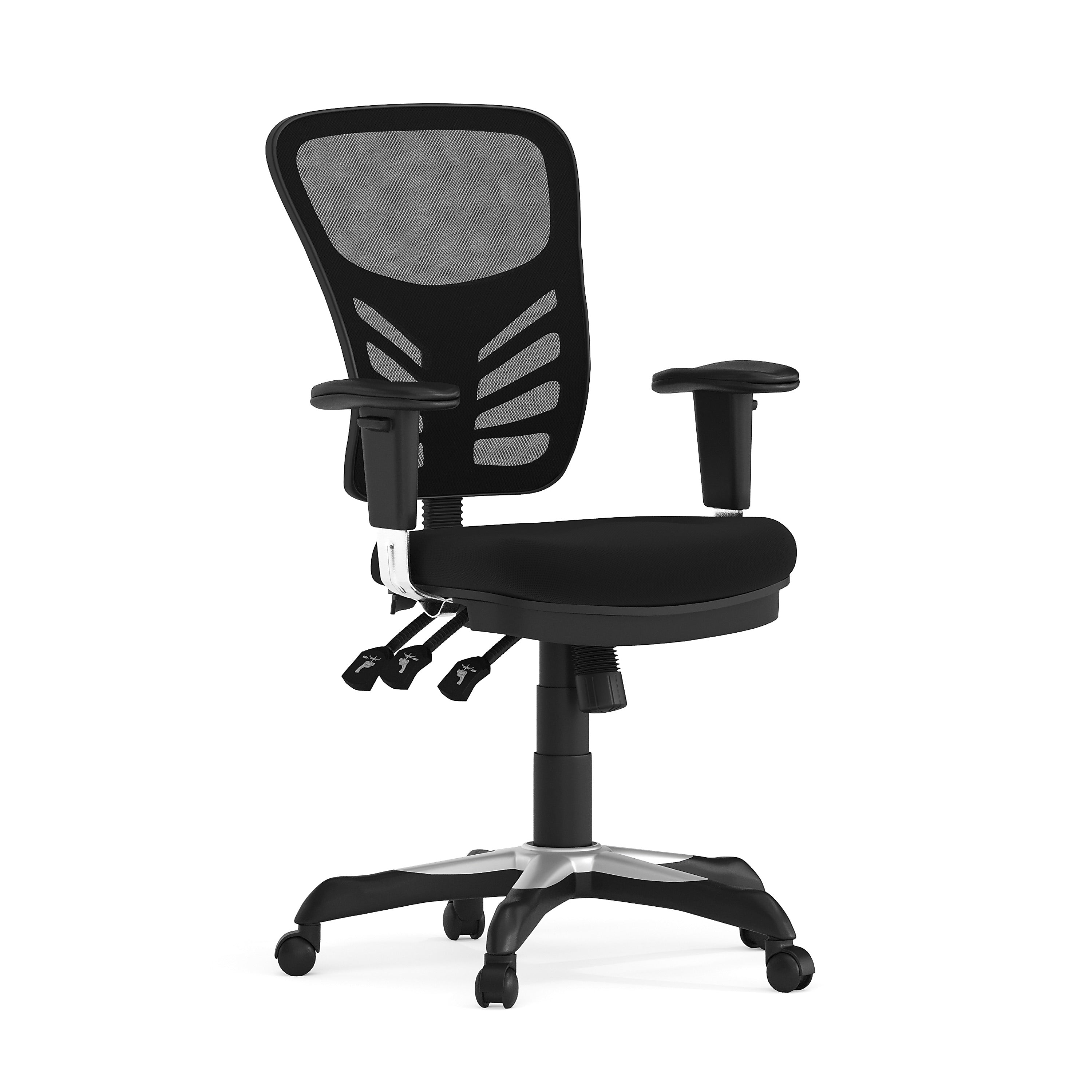 Flash Furniture Nicholas Ergonomic Mesh Swivel Mid-Back Multifunction Executive Office Chair, Black