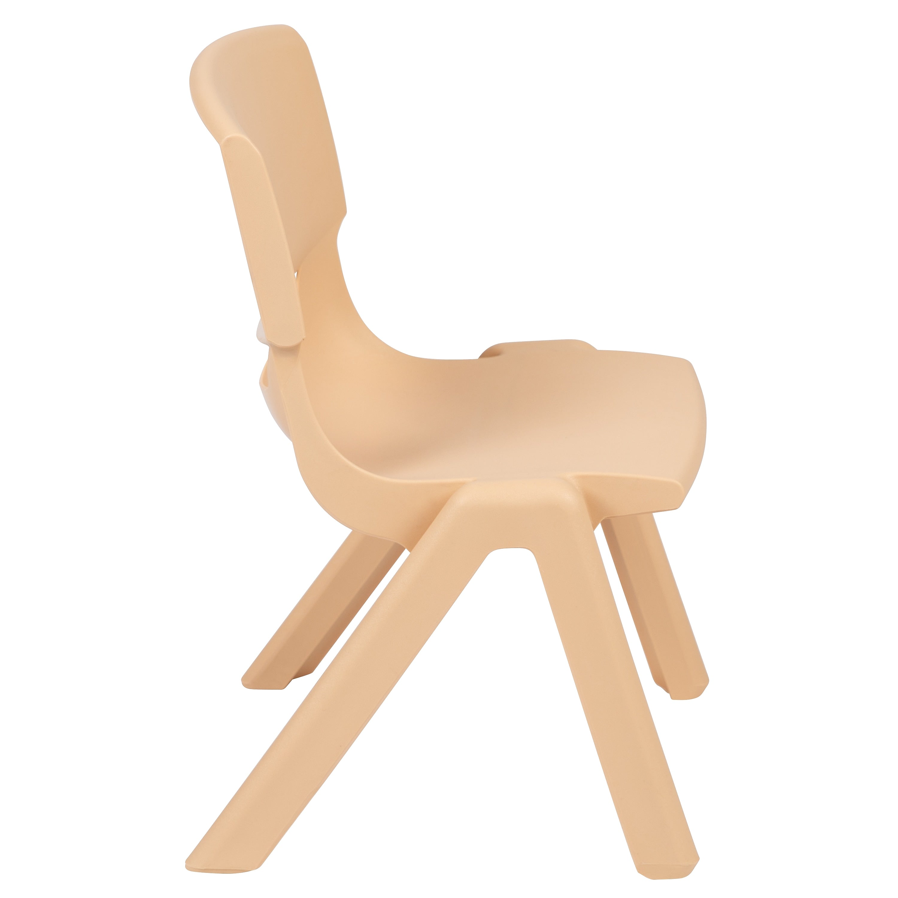 Flash Furniture Plastic School Chair with 10.5" Seat Height, Natural, 2-Pieces