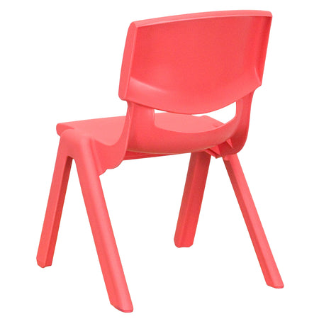 Flash Furniture Plastic School Chair with 10.5" Seat Height, Red, 4-Pieces